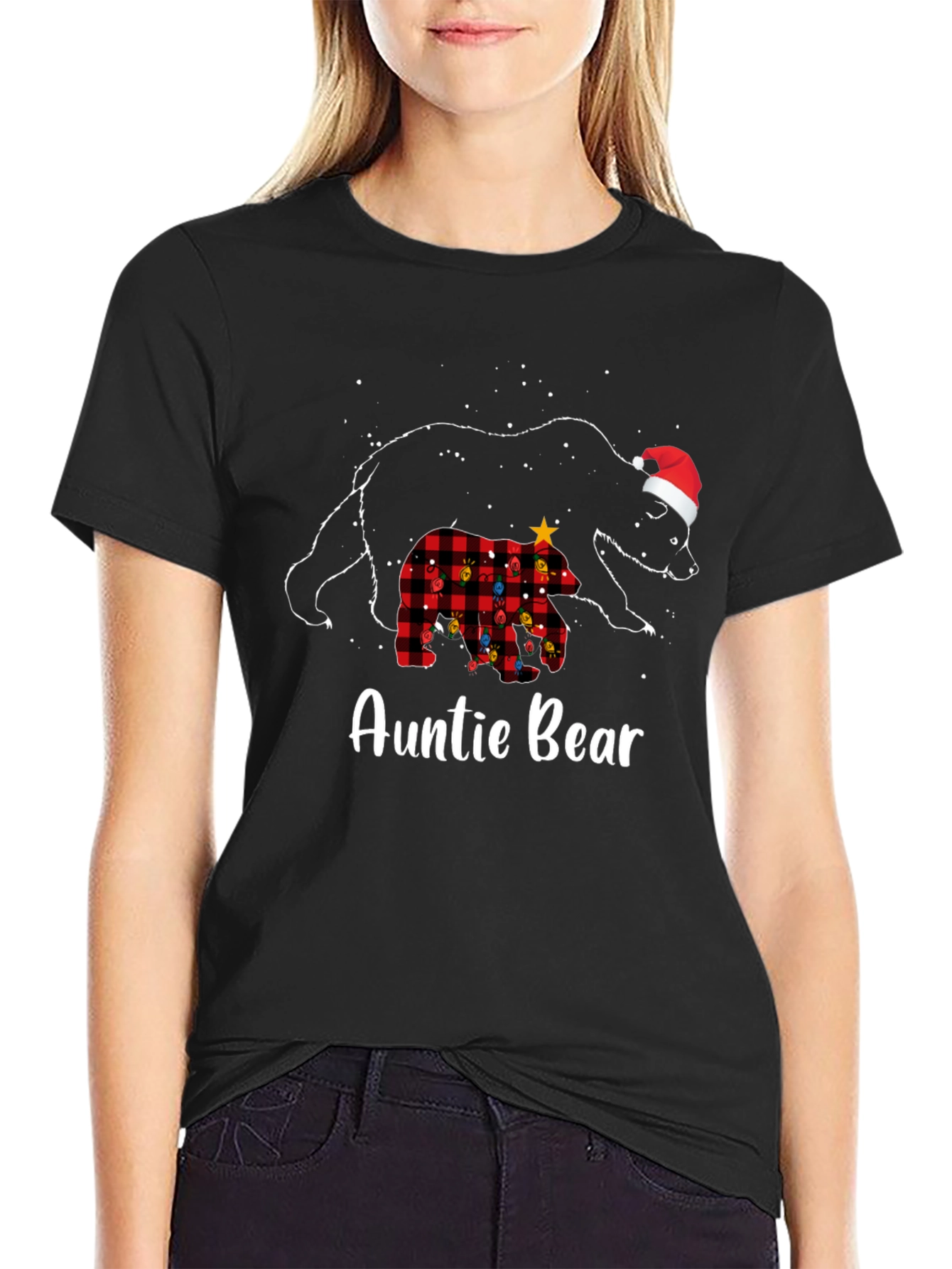 Auntie Bear Christmas Graphic Tee