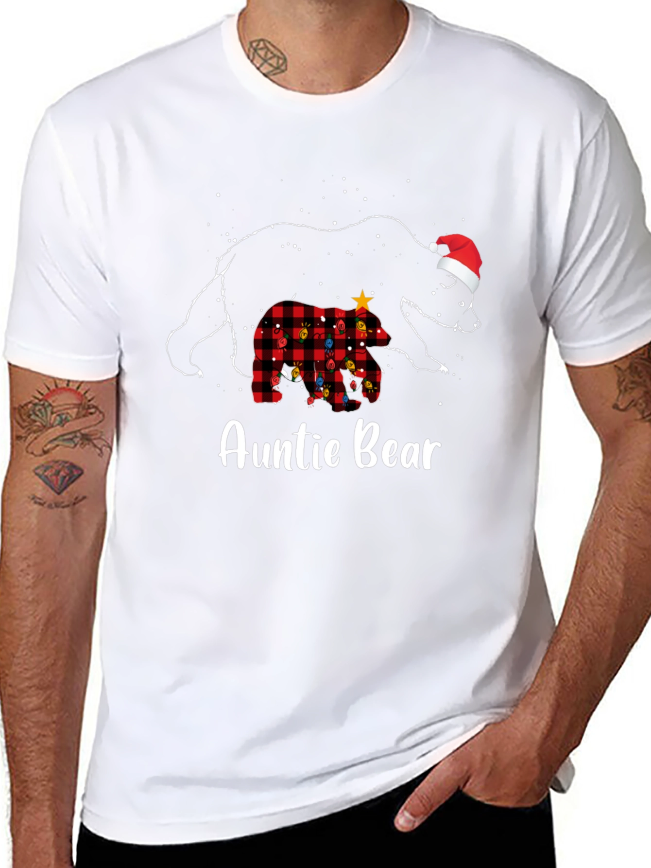 Auntie Bear Christmas Graphic Tee