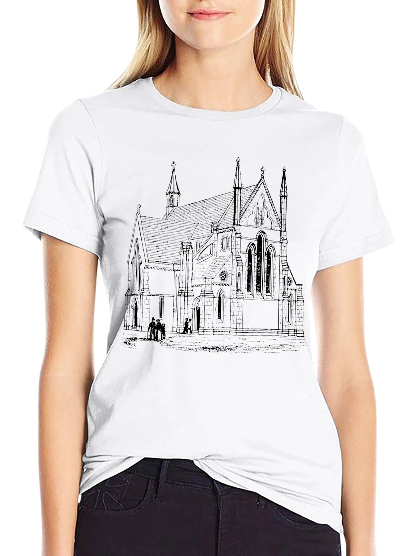 Architectural Church Sketch T-Shirt