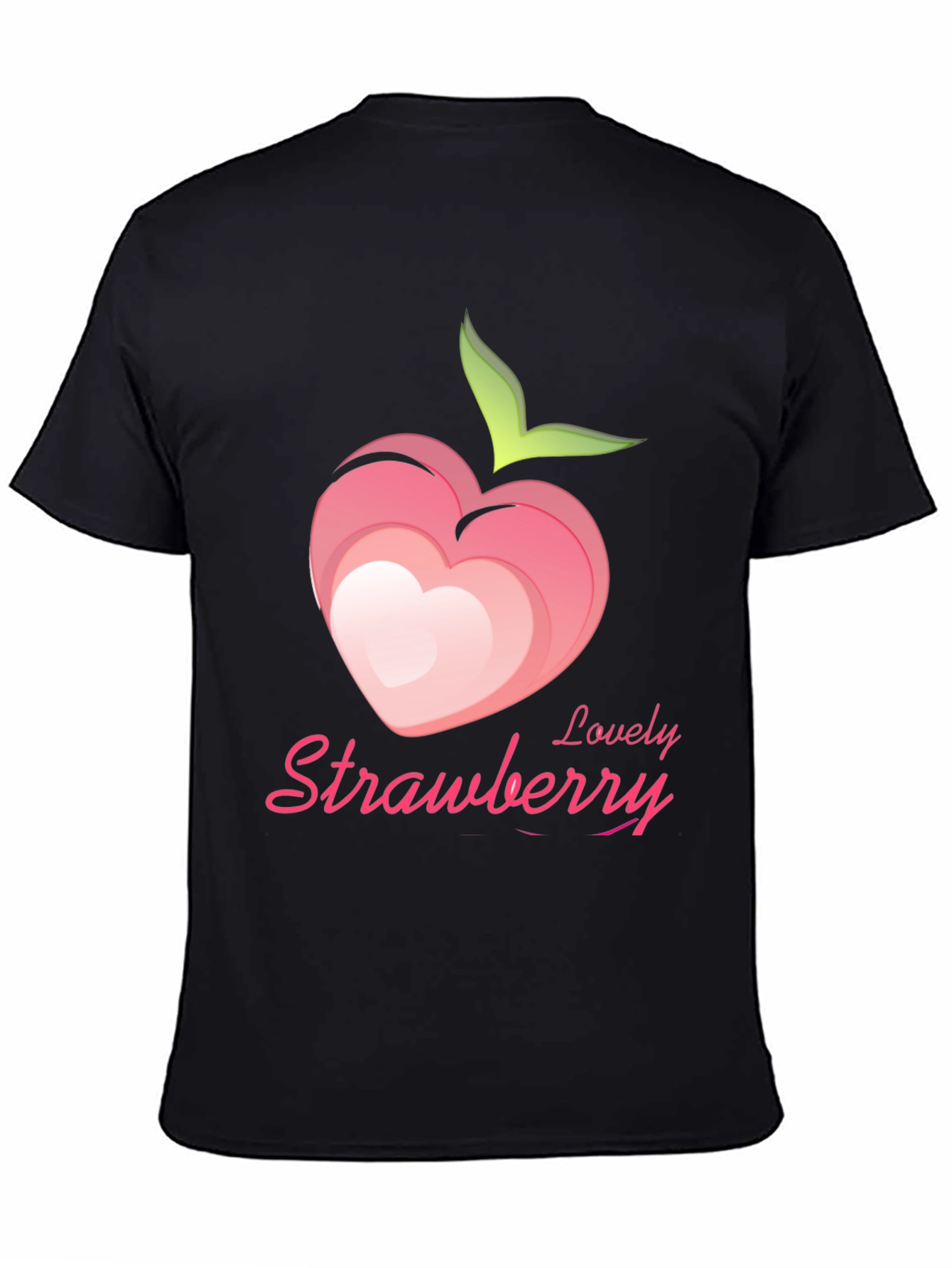 Lovely Strawberry Graphic Tee - Black