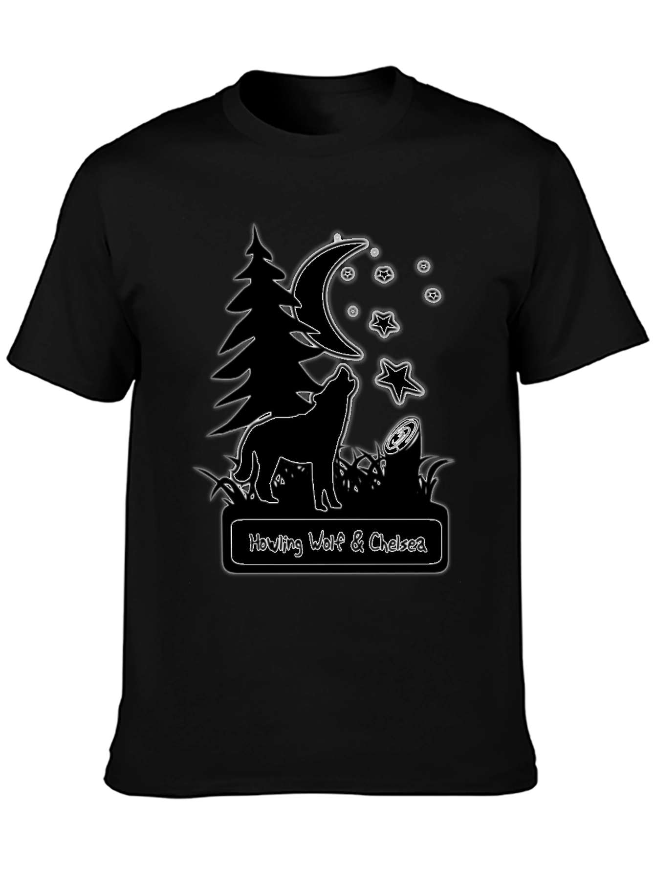 Howling Wolf & Chelsea Black Graphic T-Shirt