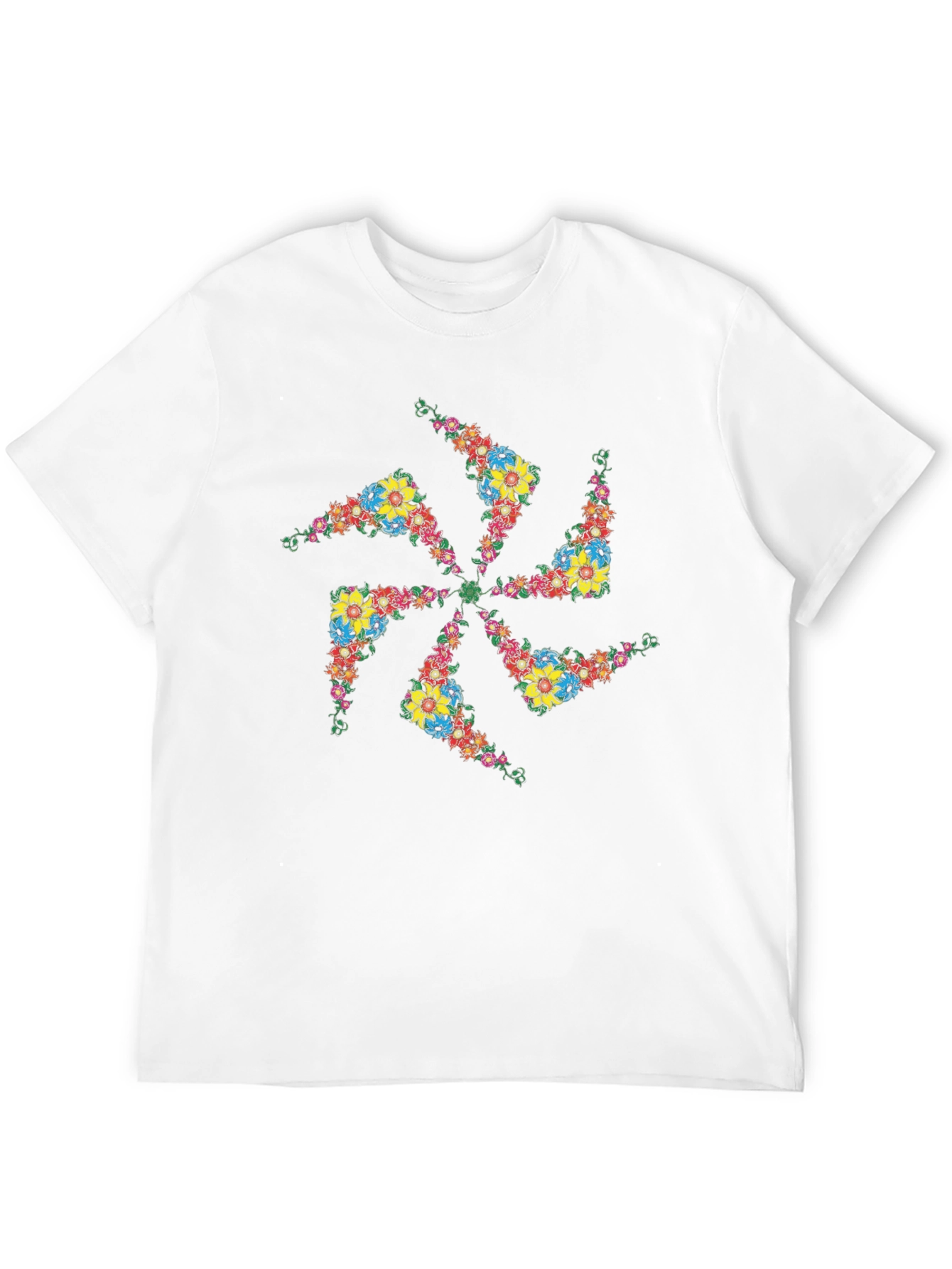 Floral Swirl Black T-Shirt