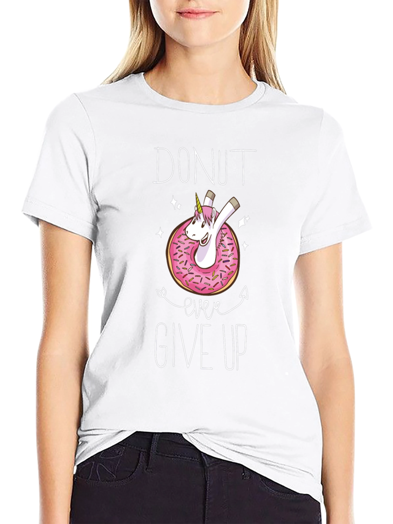 Donut Ever Give Up Unicorn T-Shirt