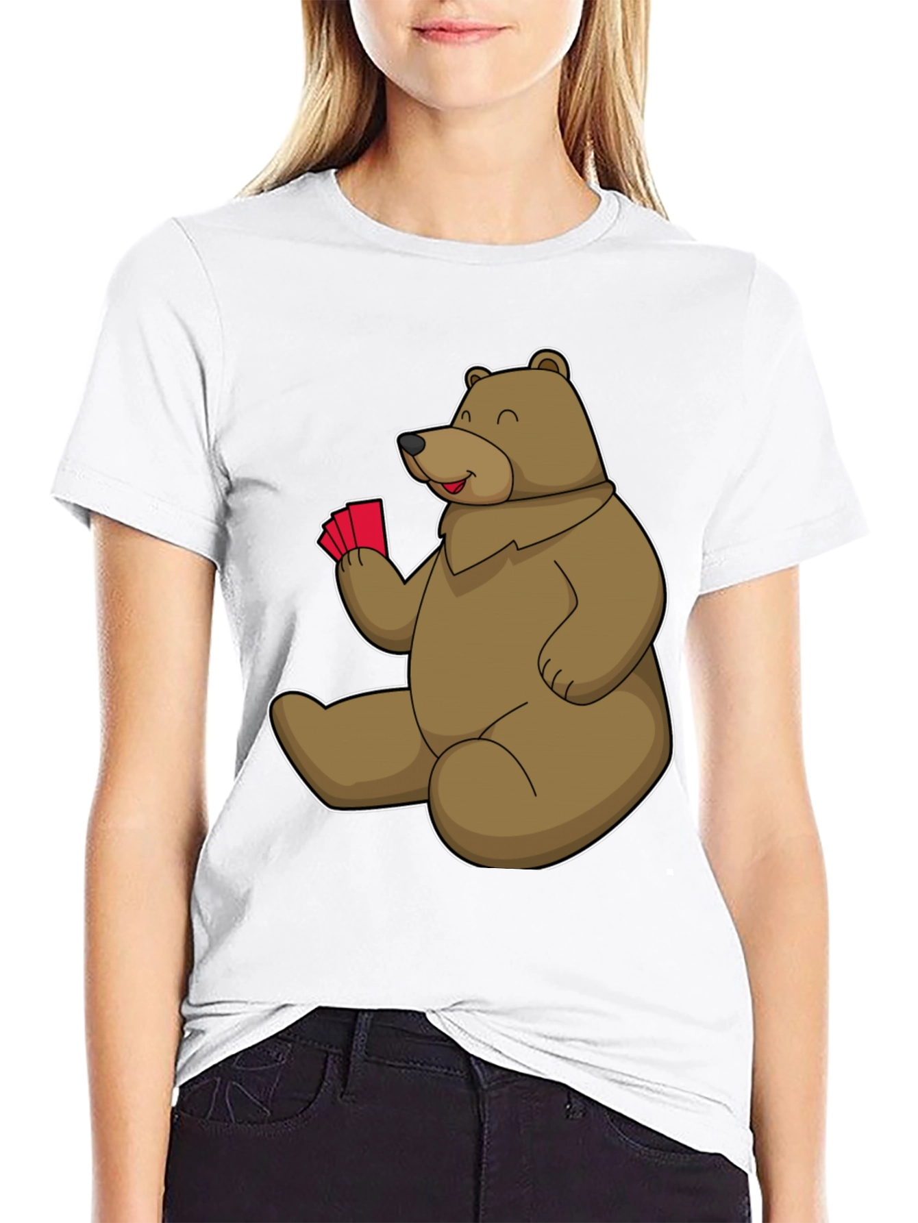 Bear Playing Cards Graphic Tee