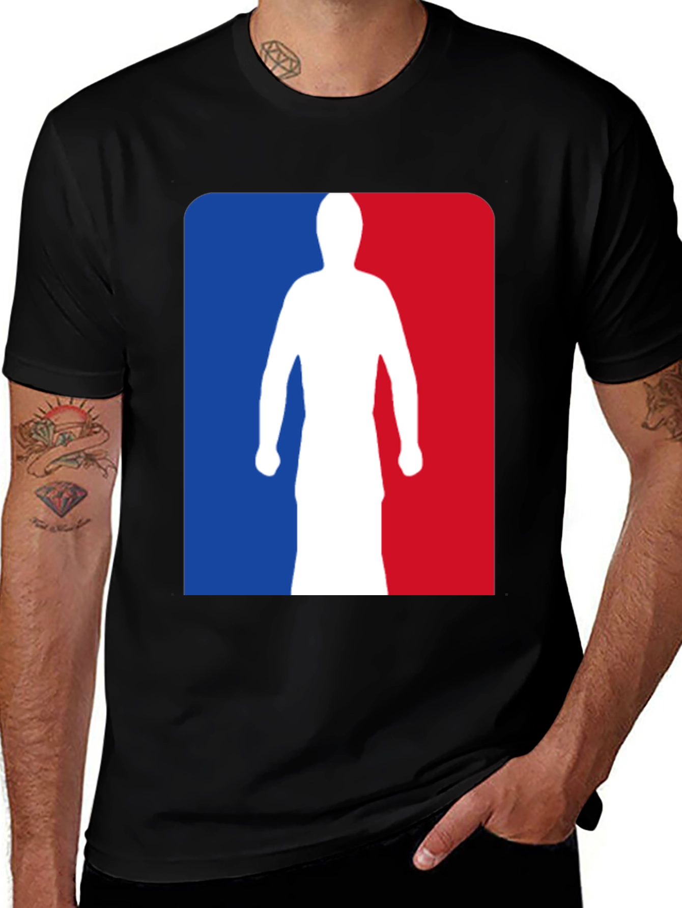 NBA Logo Silhouette Graphic Tee - Black