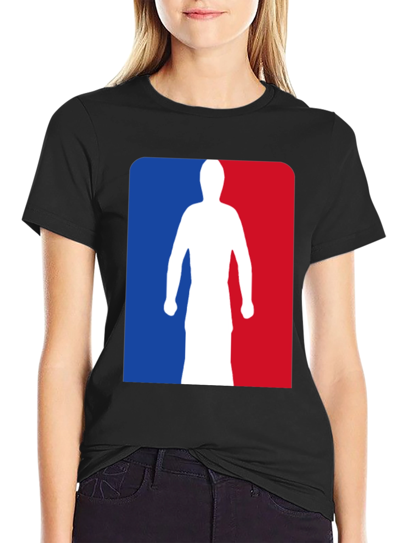 NBA Logo Silhouette Graphic Tee - Black