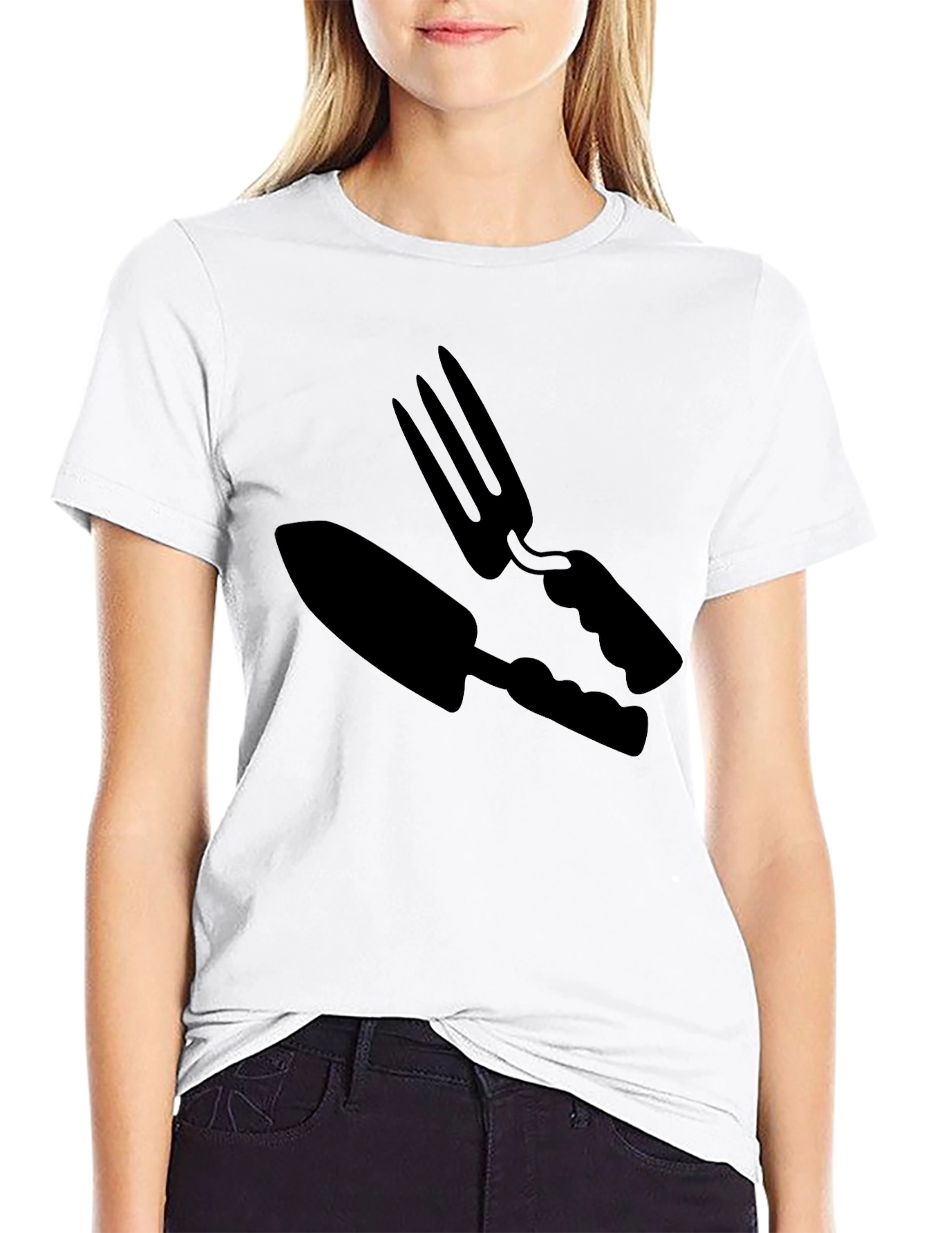 Gardening Tool Graphic Tee - Black Cotton Comfort