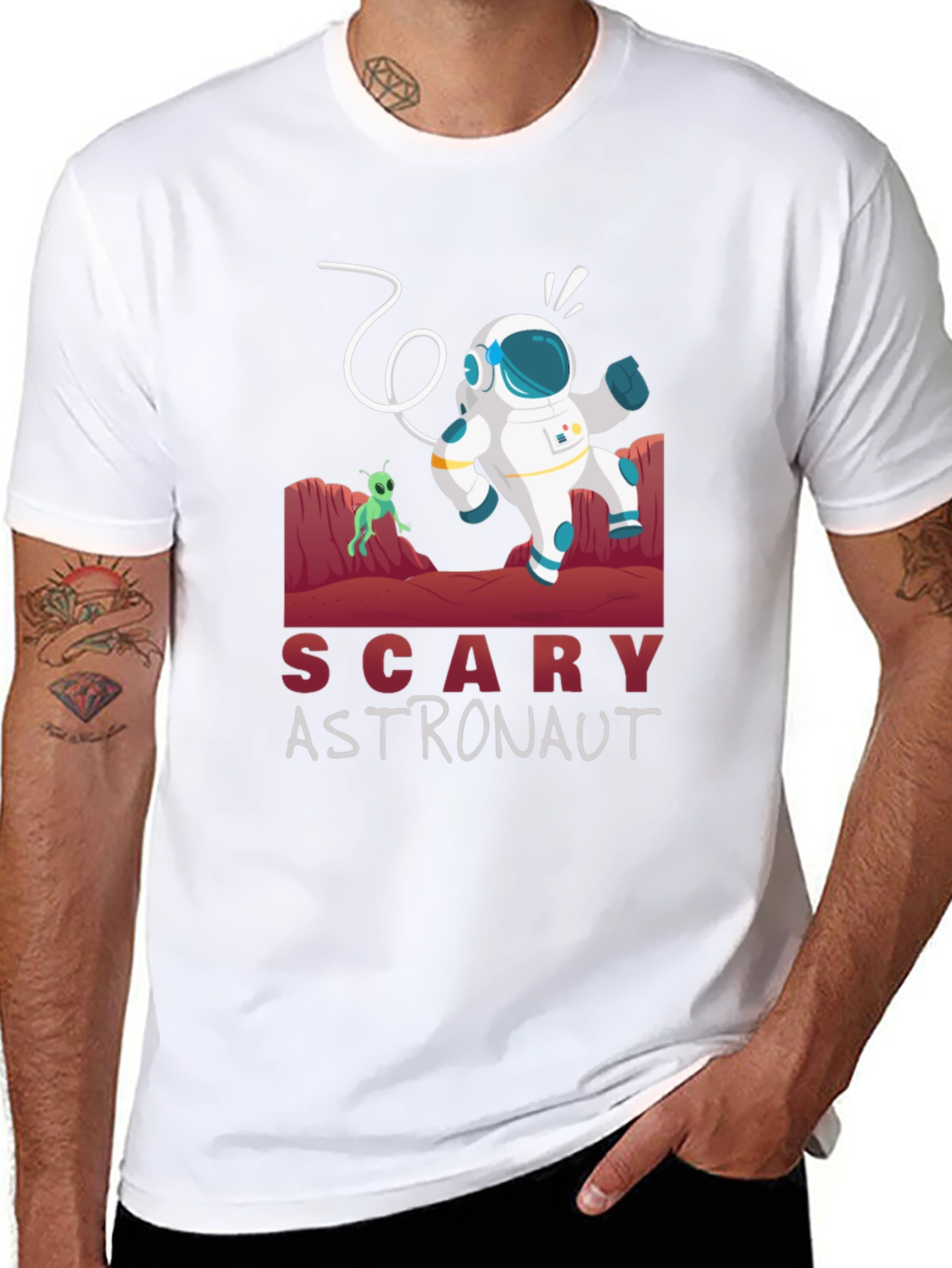 Scary Astronaut Graphic Tee