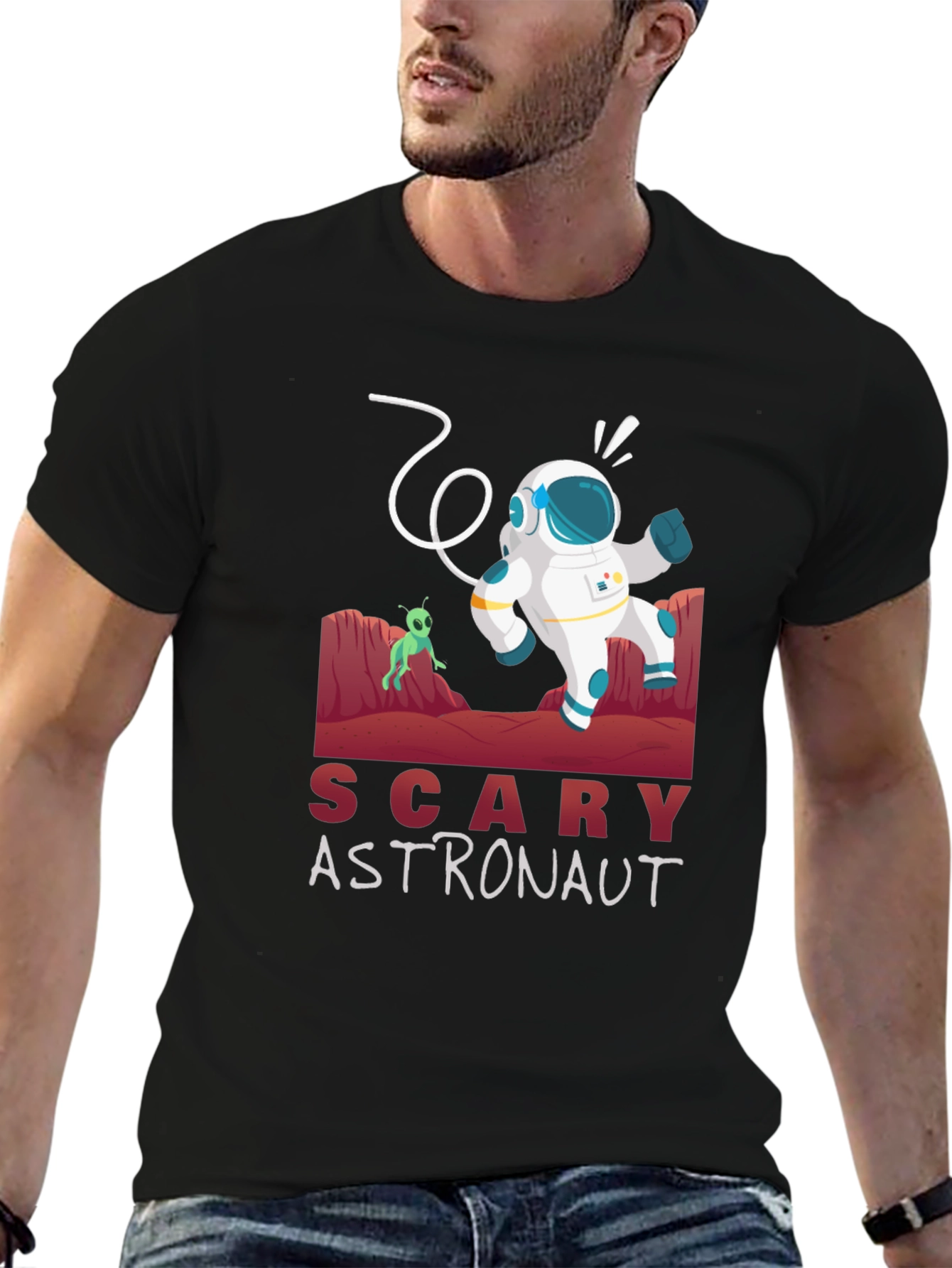 Scary Astronaut Graphic Tee