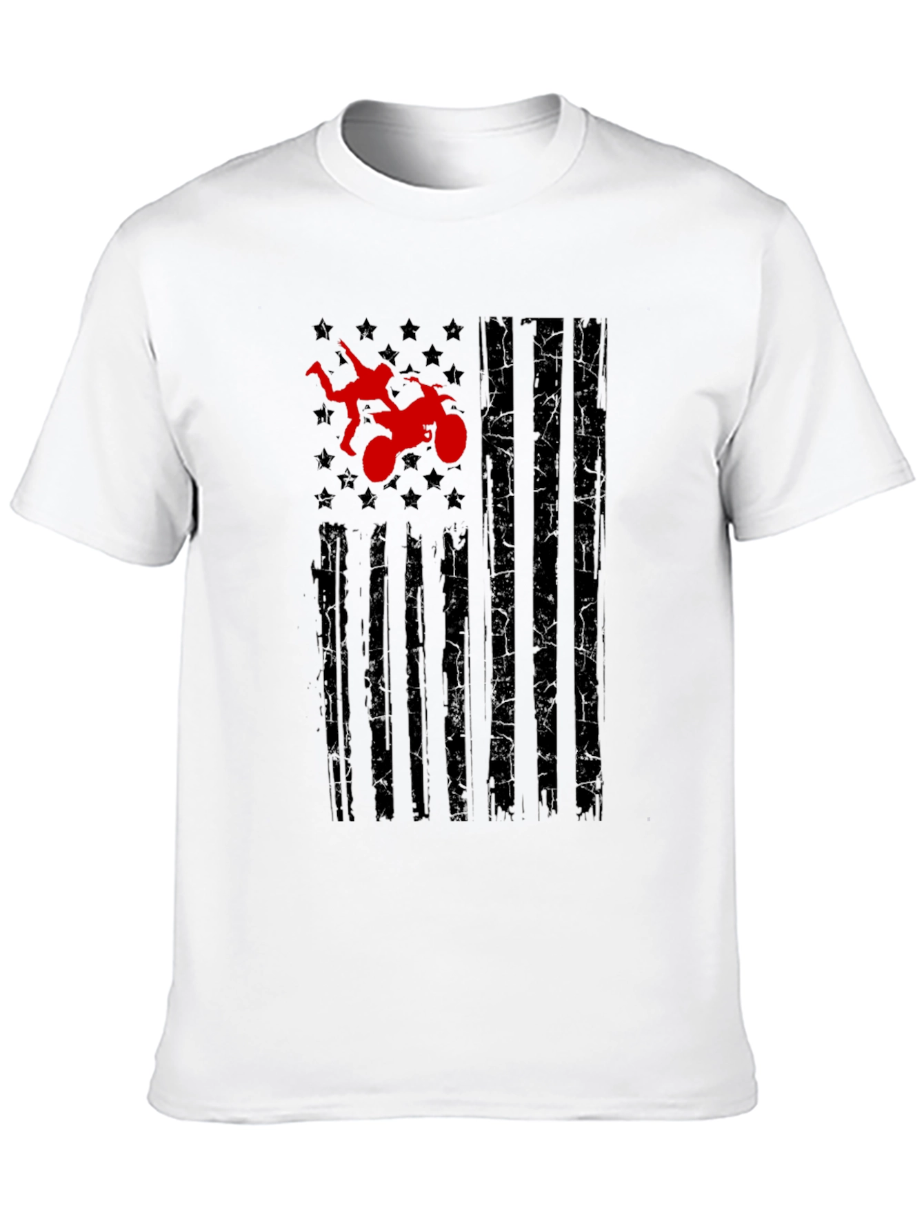 Motorcycle Stuntman Flag Graphic Tee