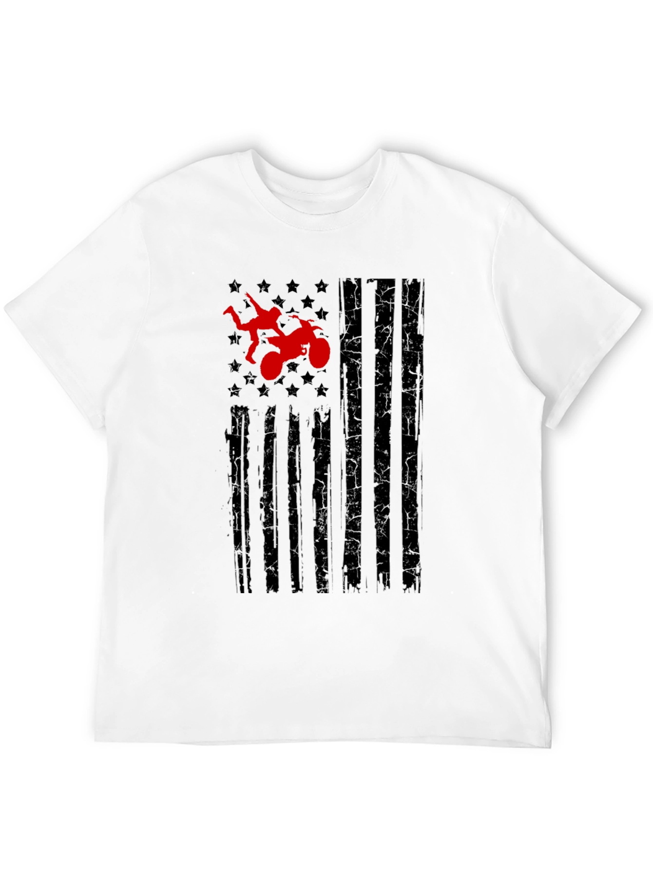 Motorcycle Stuntman Flag Graphic Tee