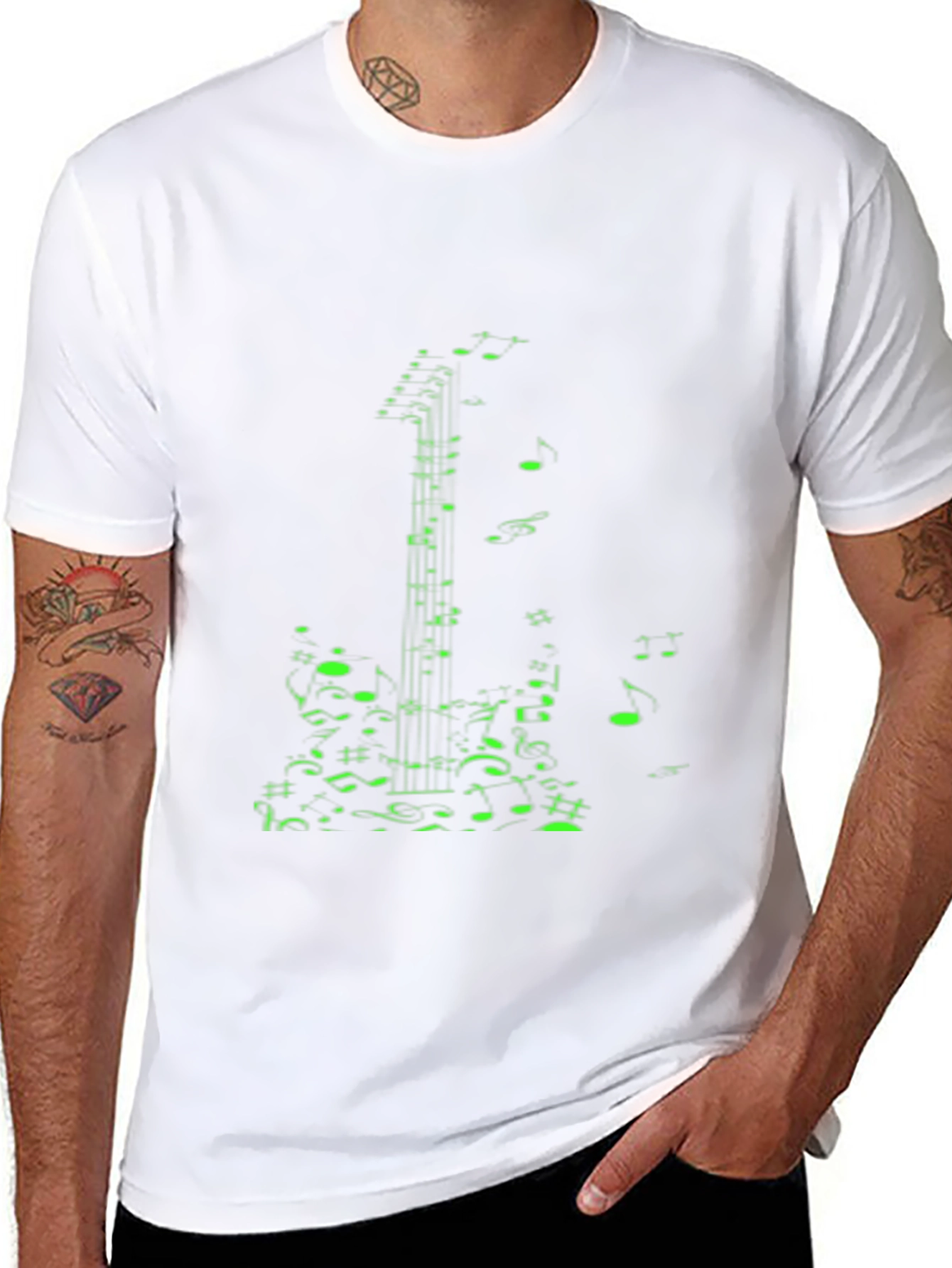 Musical Guitar Notes T-Shirt - Black