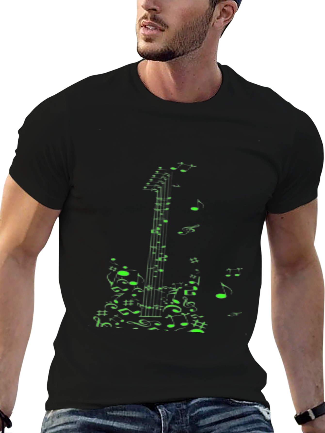 Musical Guitar Notes T-Shirt - Black
