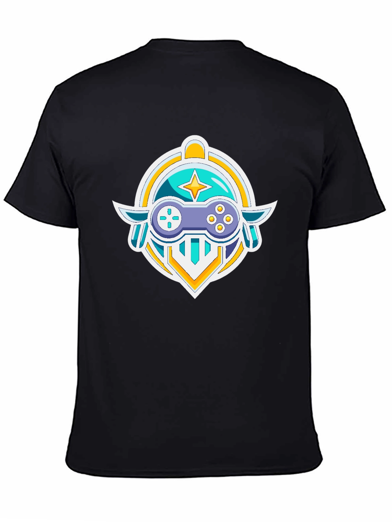 Gamers Crest Black T-Shirt - Controller Graphic Tee