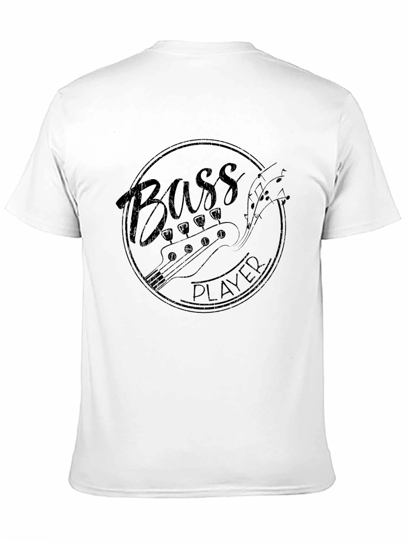 Bass Player Graphic Tee - Black Cotton T-Shirt
