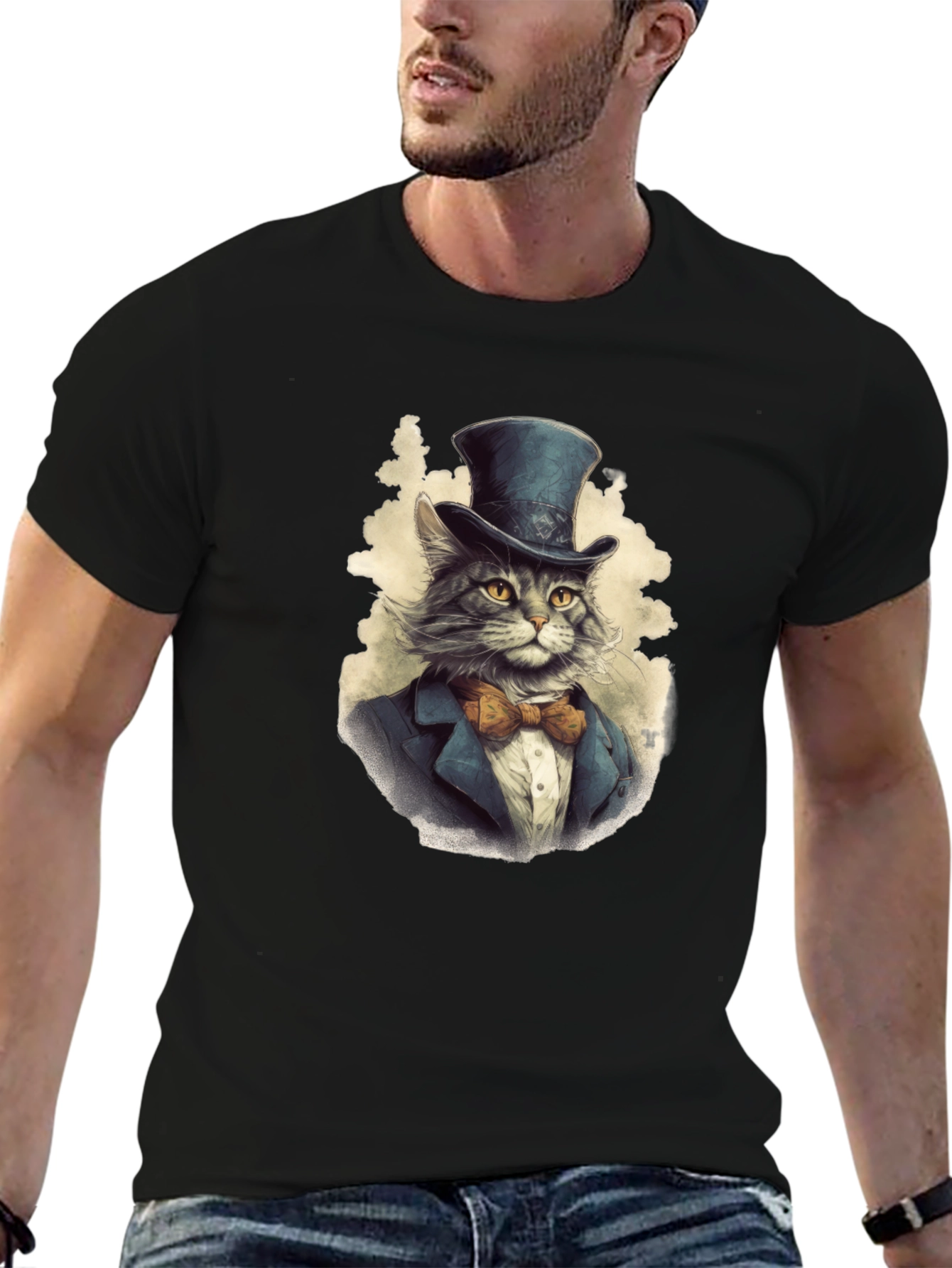 Dapper Cat Top Hat T-Shirt