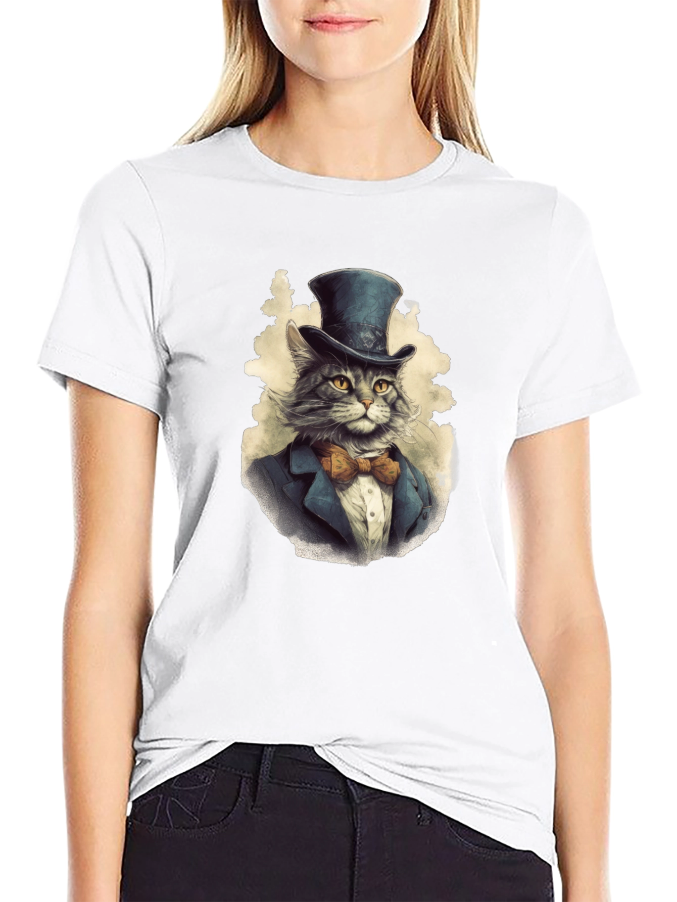 Dapper Cat Top Hat T-Shirt