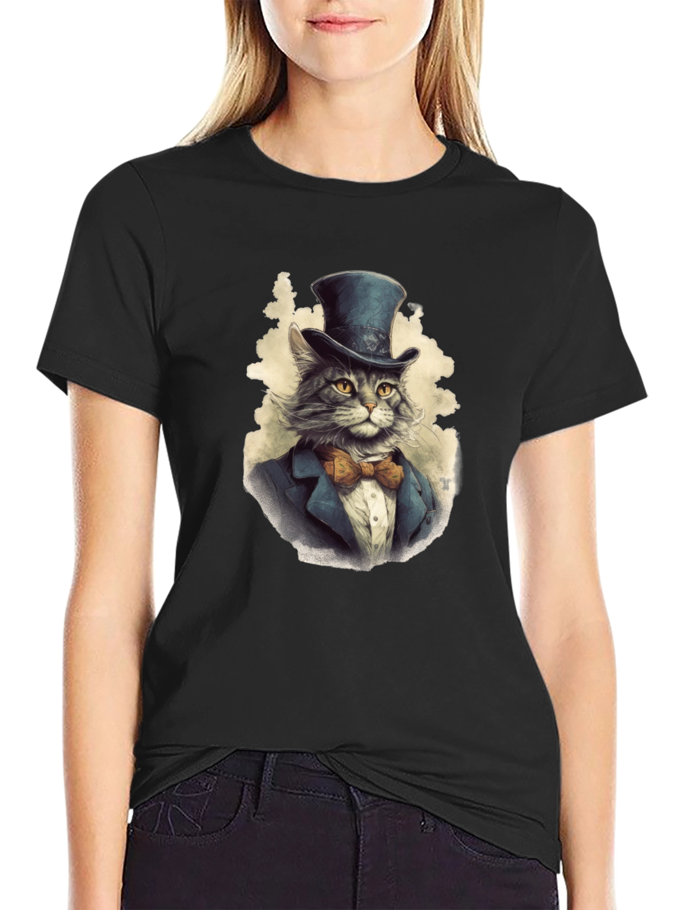 Dapper Cat Top Hat T-Shirt