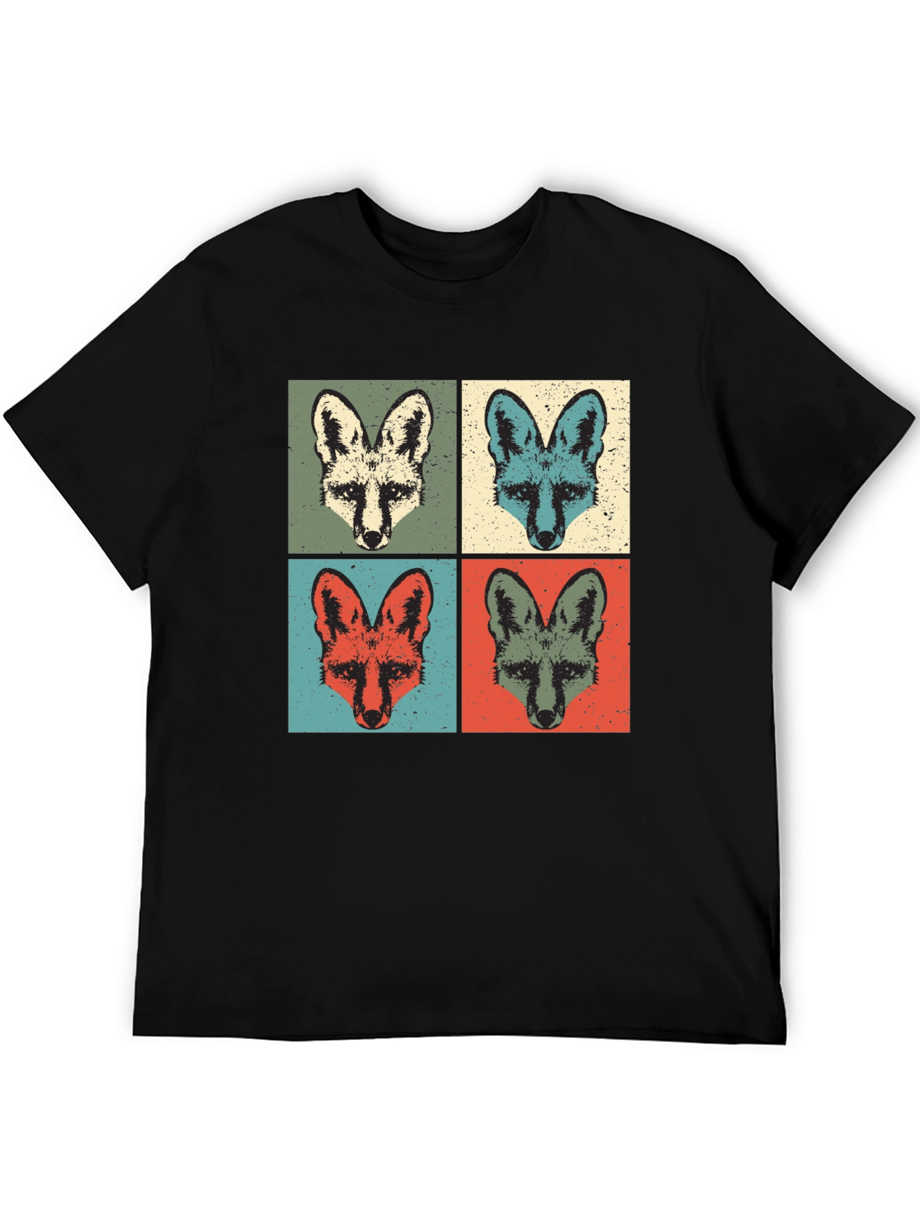 Retro Fox Portrait T-Shirt - Unique Graphic Tee