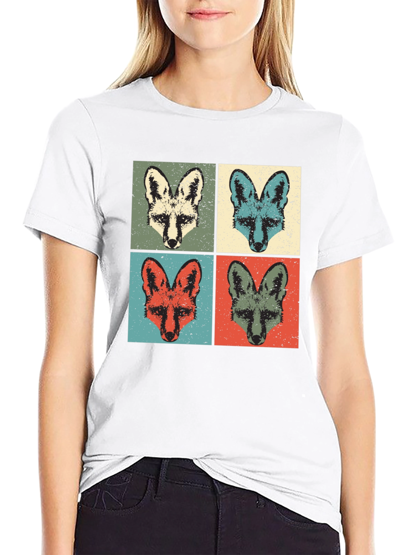 Retro Fox Portrait T-Shirt - Unique Graphic Tee