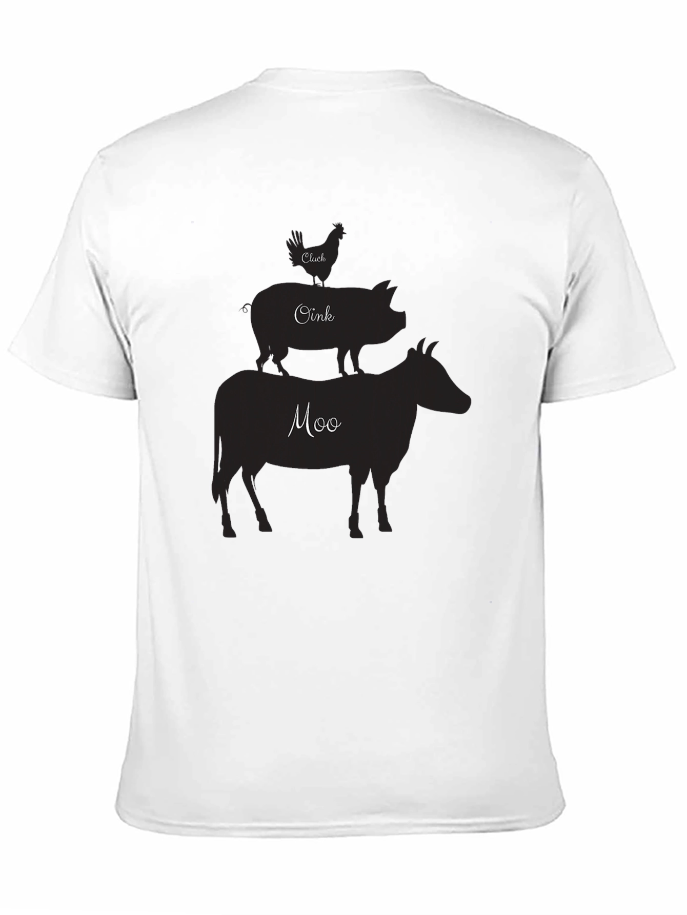 Farm Animal Stack T-Shirt - Chicken Pig Cow Design