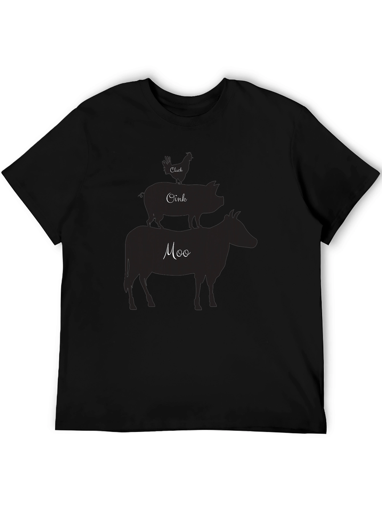 Farm Animal Stack T-Shirt - Chicken Pig Cow Design