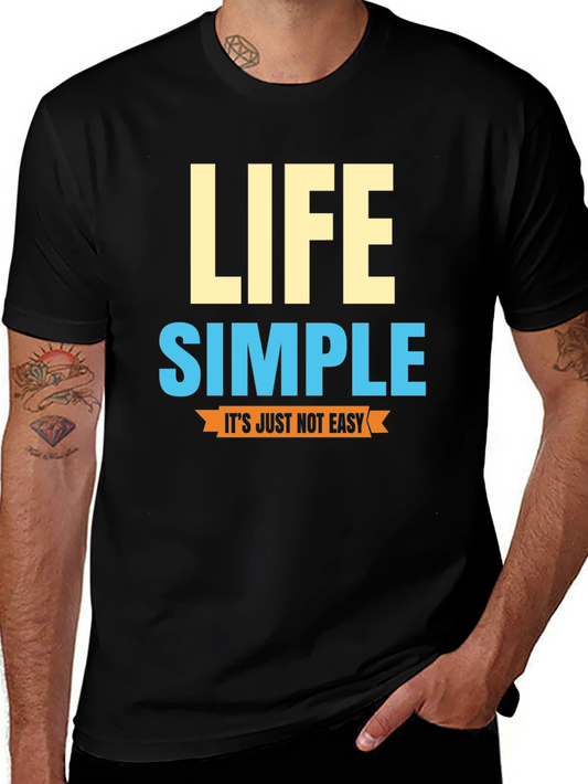 Life Simple Mens Black Graphic T-Shirt