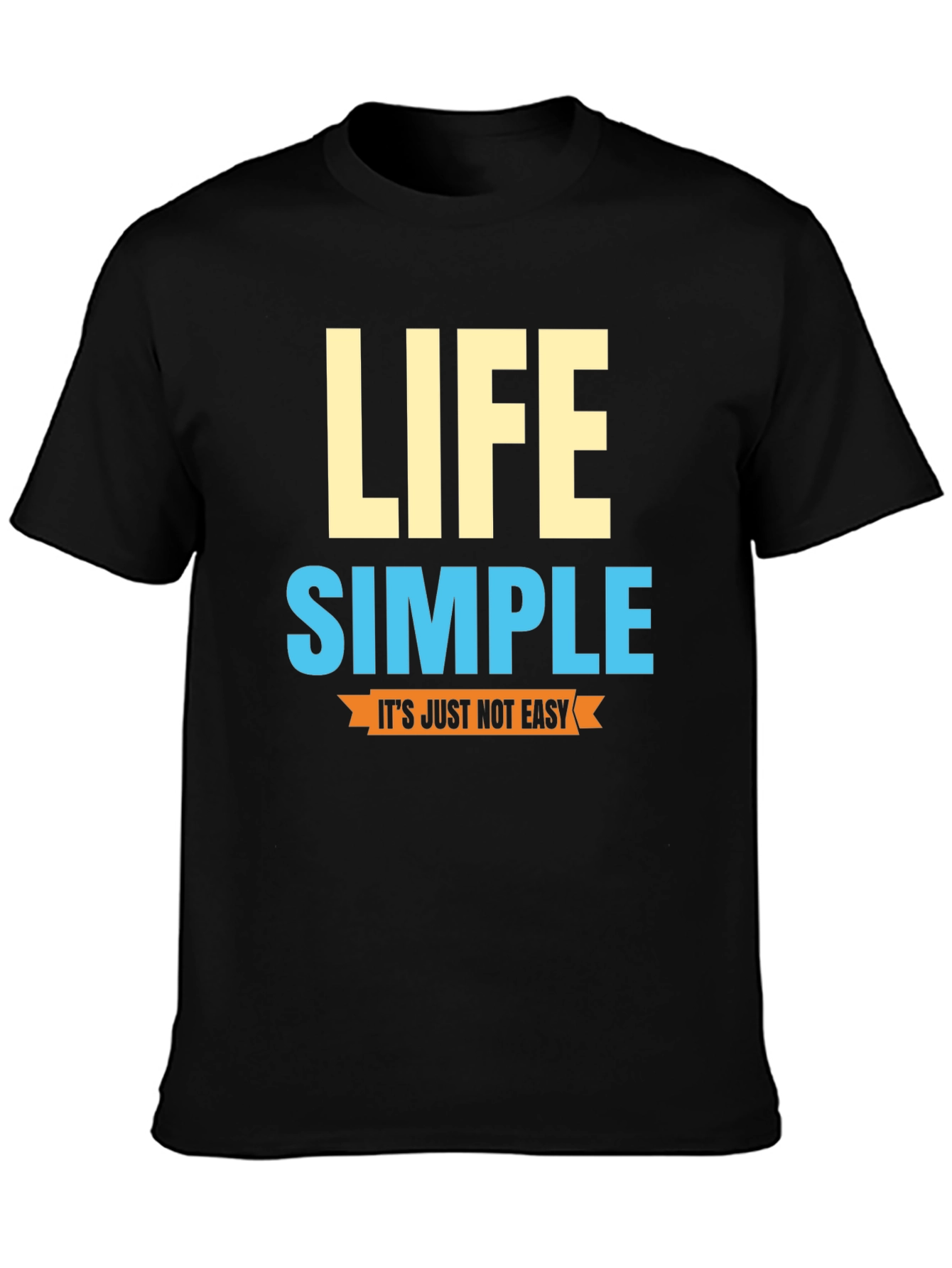 Life Simple Mens Black Graphic T-Shirt