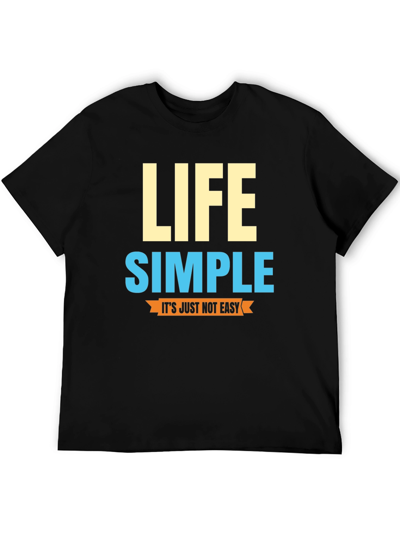 Life Simple Mens Black Graphic T-Shirt
