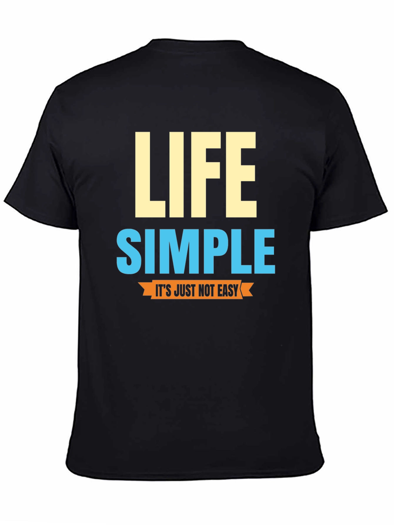 Life Simple Mens Black Graphic T-Shirt