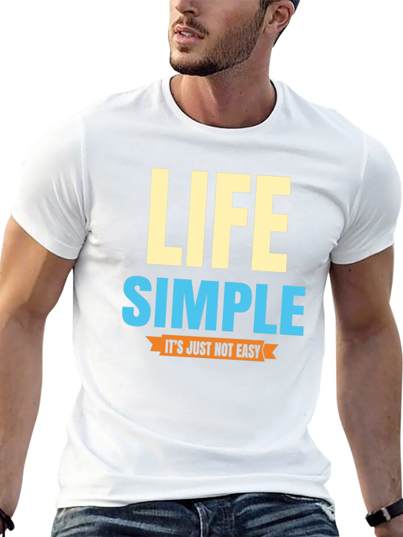 Life Simple Mens Black Graphic T-Shirt