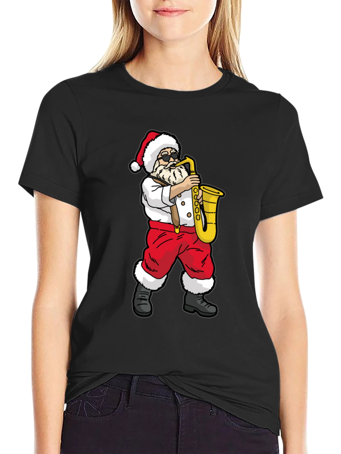 Santa Saxophone Graphic Tee