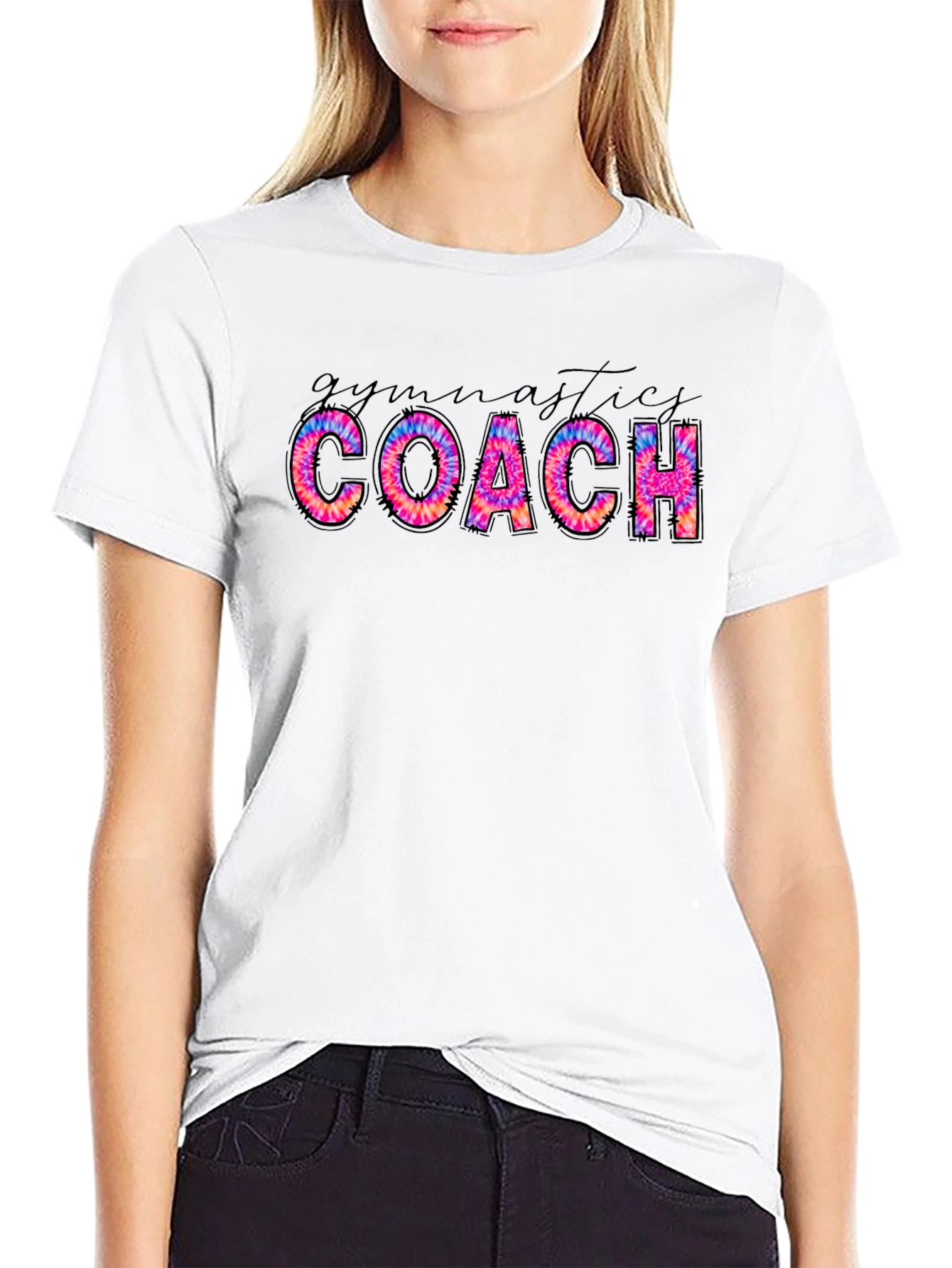 Gymnastics Coach Tie Dye Graphic Tee