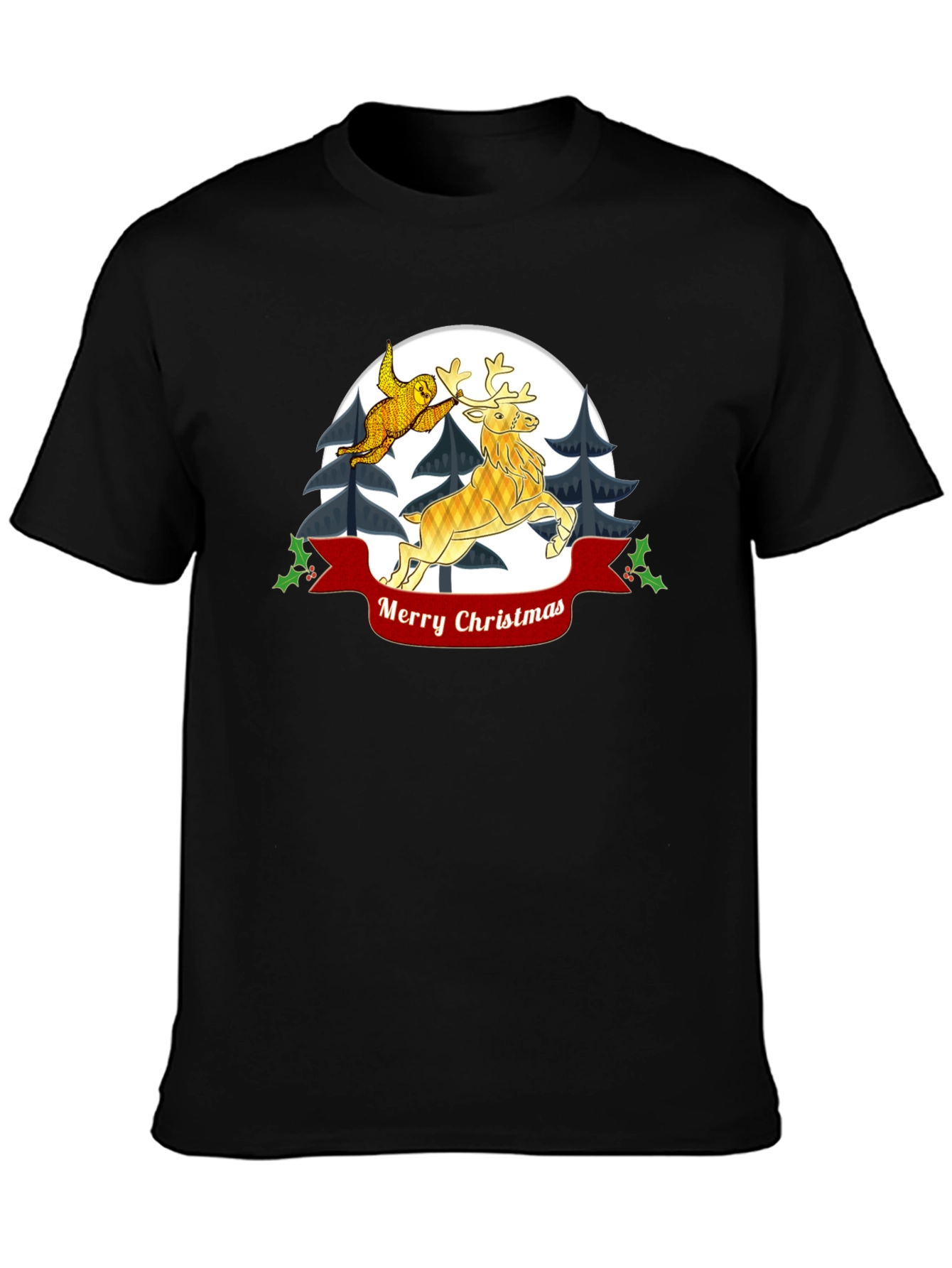 Festive Christmas Sloth and Reindeer T-Shirt