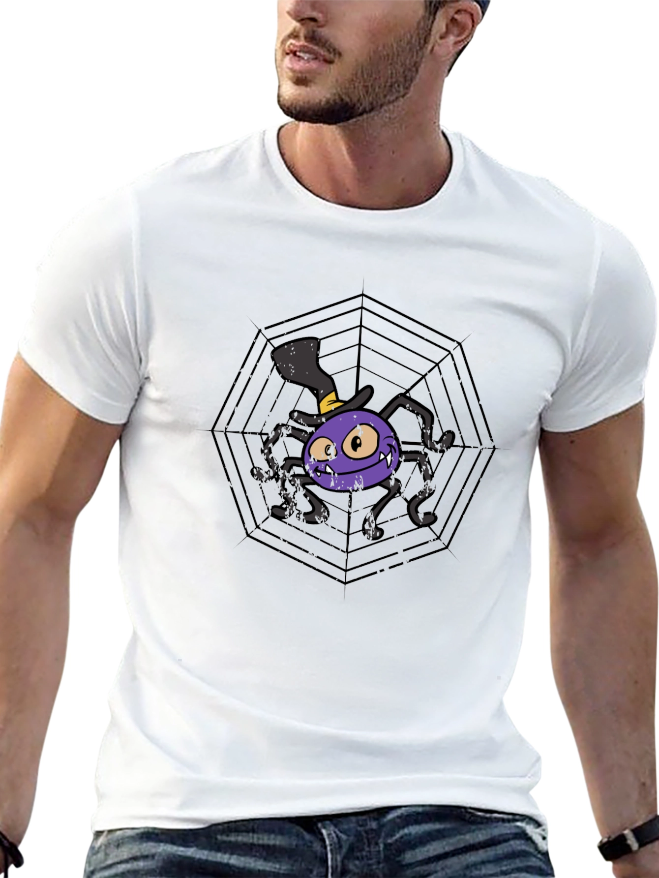 Spooky Spider Web Graphic Tee - Halloween Ready!