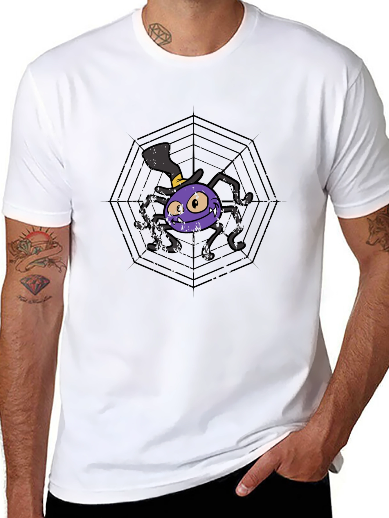 Spooky Spider Web Graphic Tee - Halloween Ready!