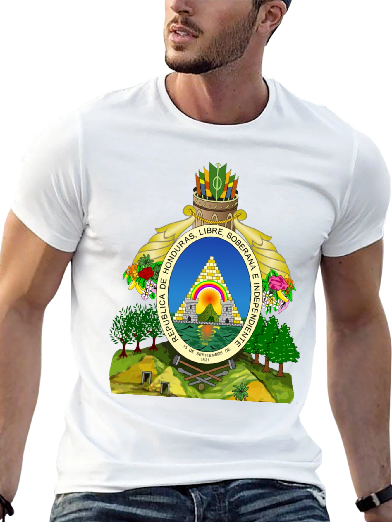 Honduras Coat of Arms Black T-Shirt