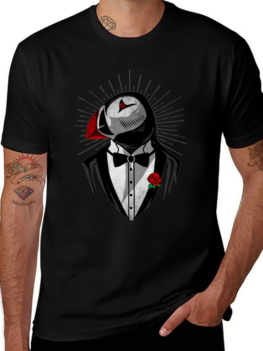 Puffin Tuxedo T-Shirt - Cool Bird Formal Wear Tee