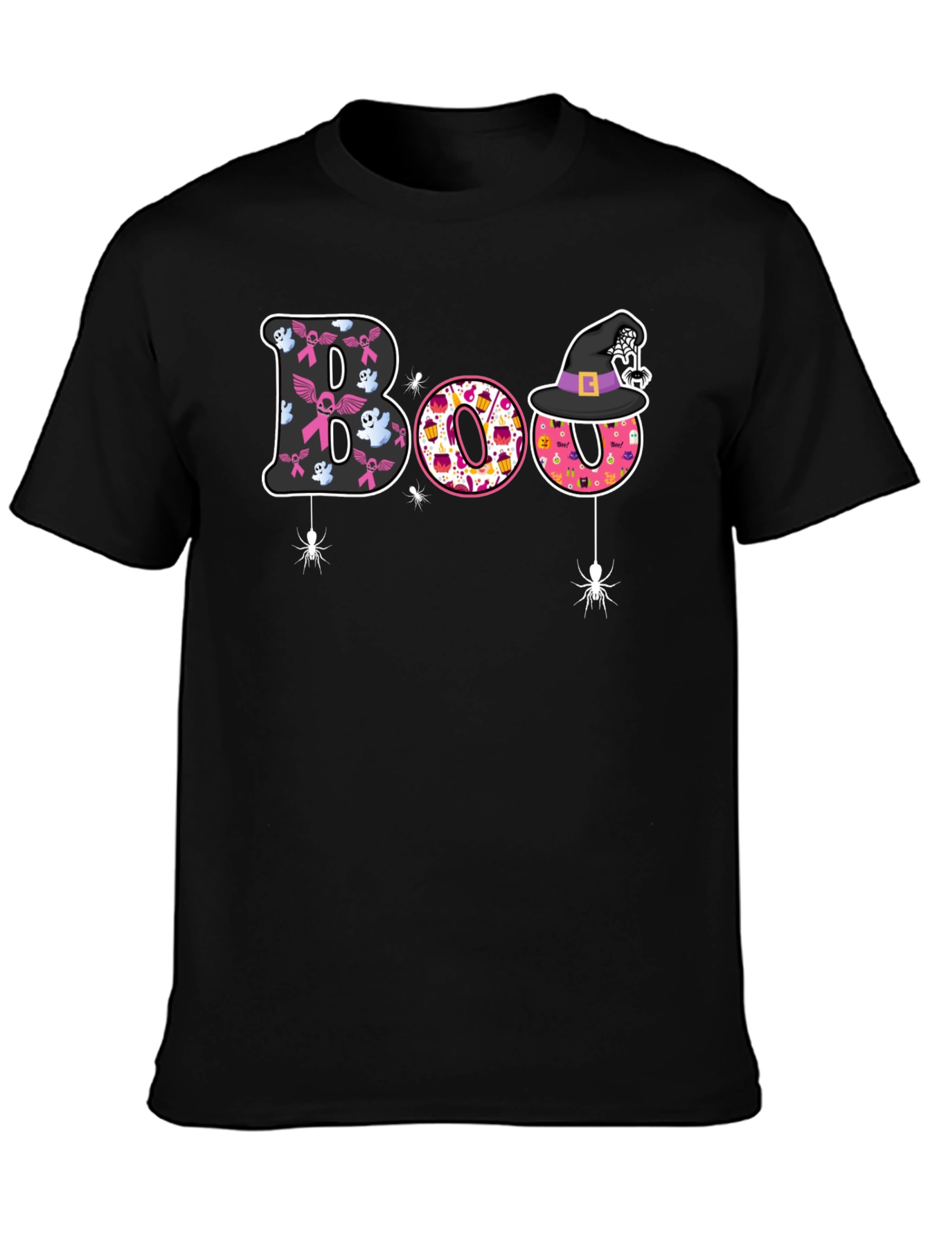 Boo Halloween Graphic Tee - Breast Cancer Awareness