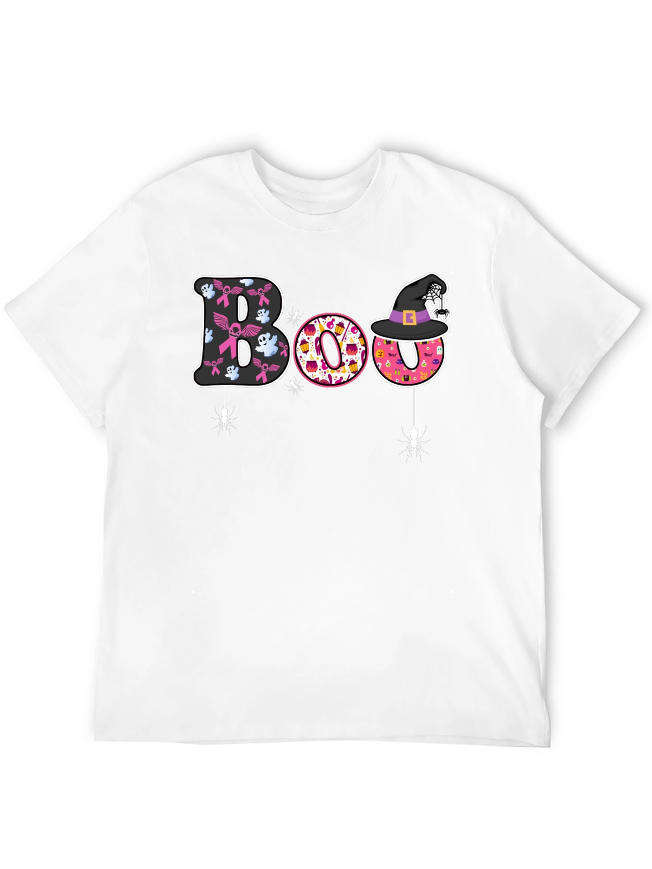Boo Halloween Graphic Tee - Breast Cancer Awareness