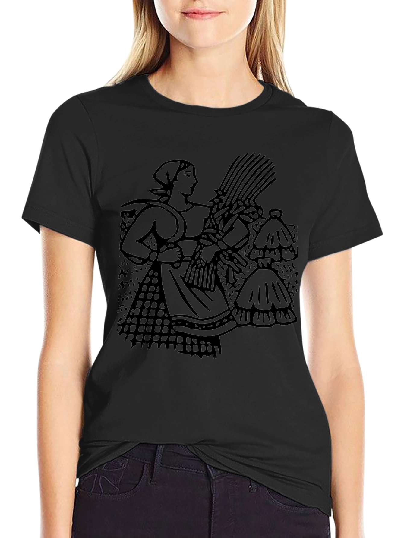 Harvest Maiden Graphic T-Shirt - Black