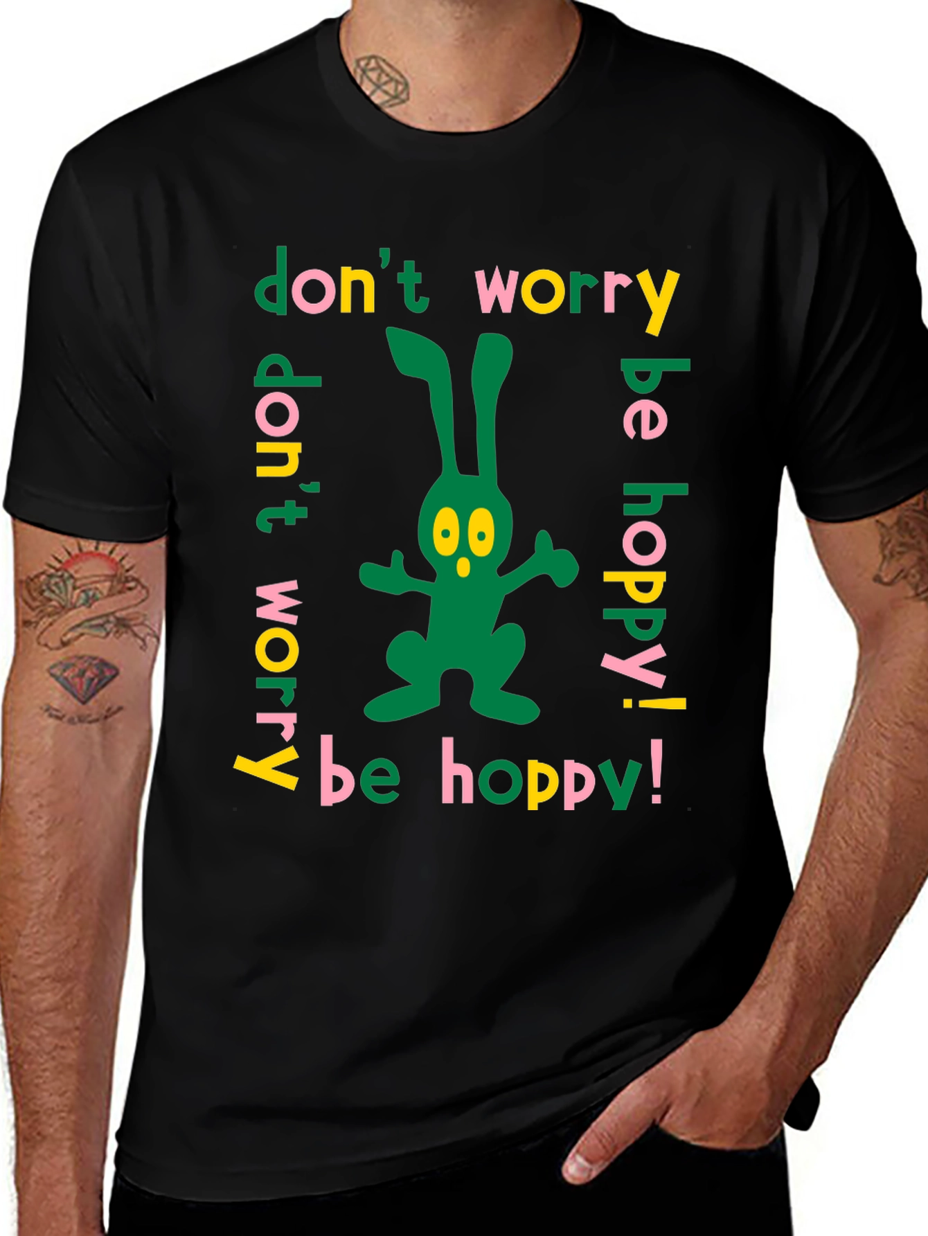 Dont Worry Be Hoppy Easter Bunny T-Shirt