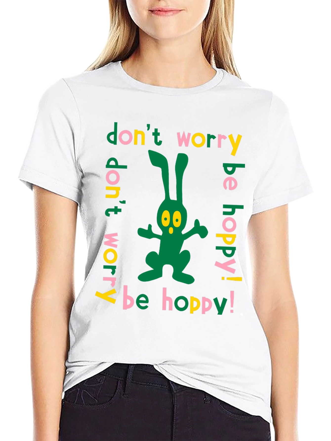 Dont Worry Be Hoppy Easter Bunny T-Shirt