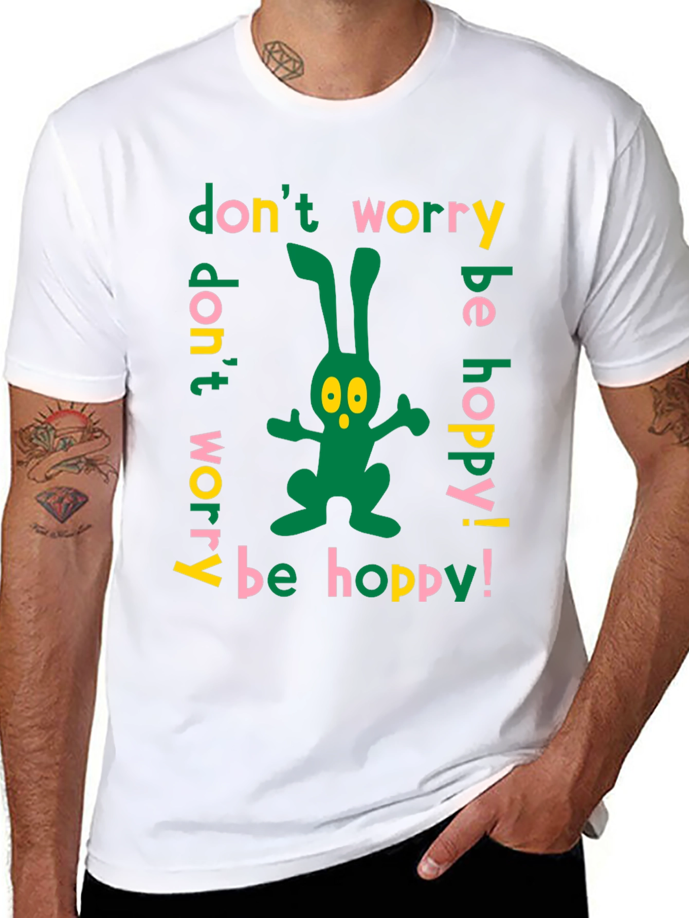 Dont Worry Be Hoppy Easter Bunny T-Shirt