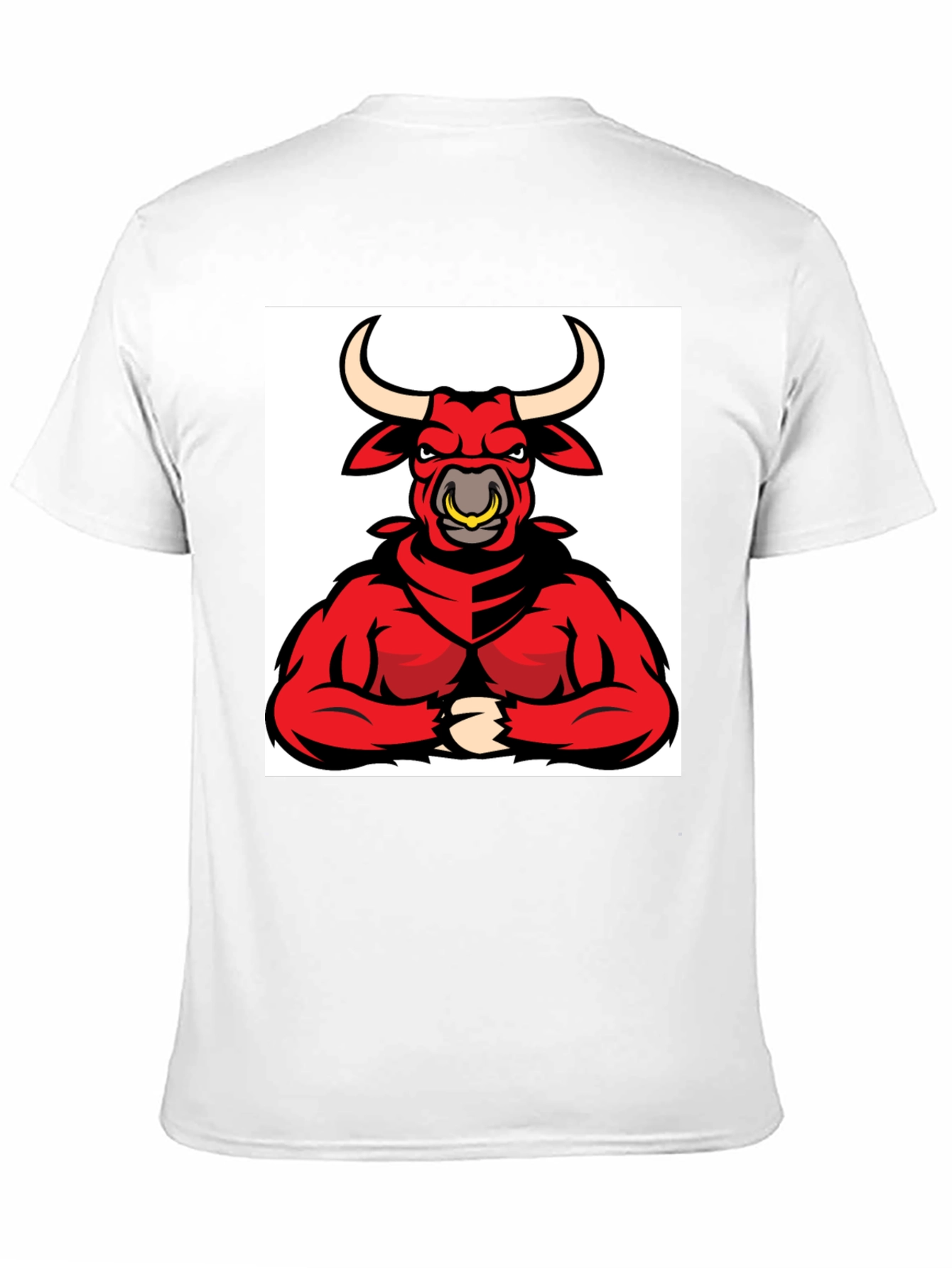 Mens Black T-Shirt with Red Bull Graphic