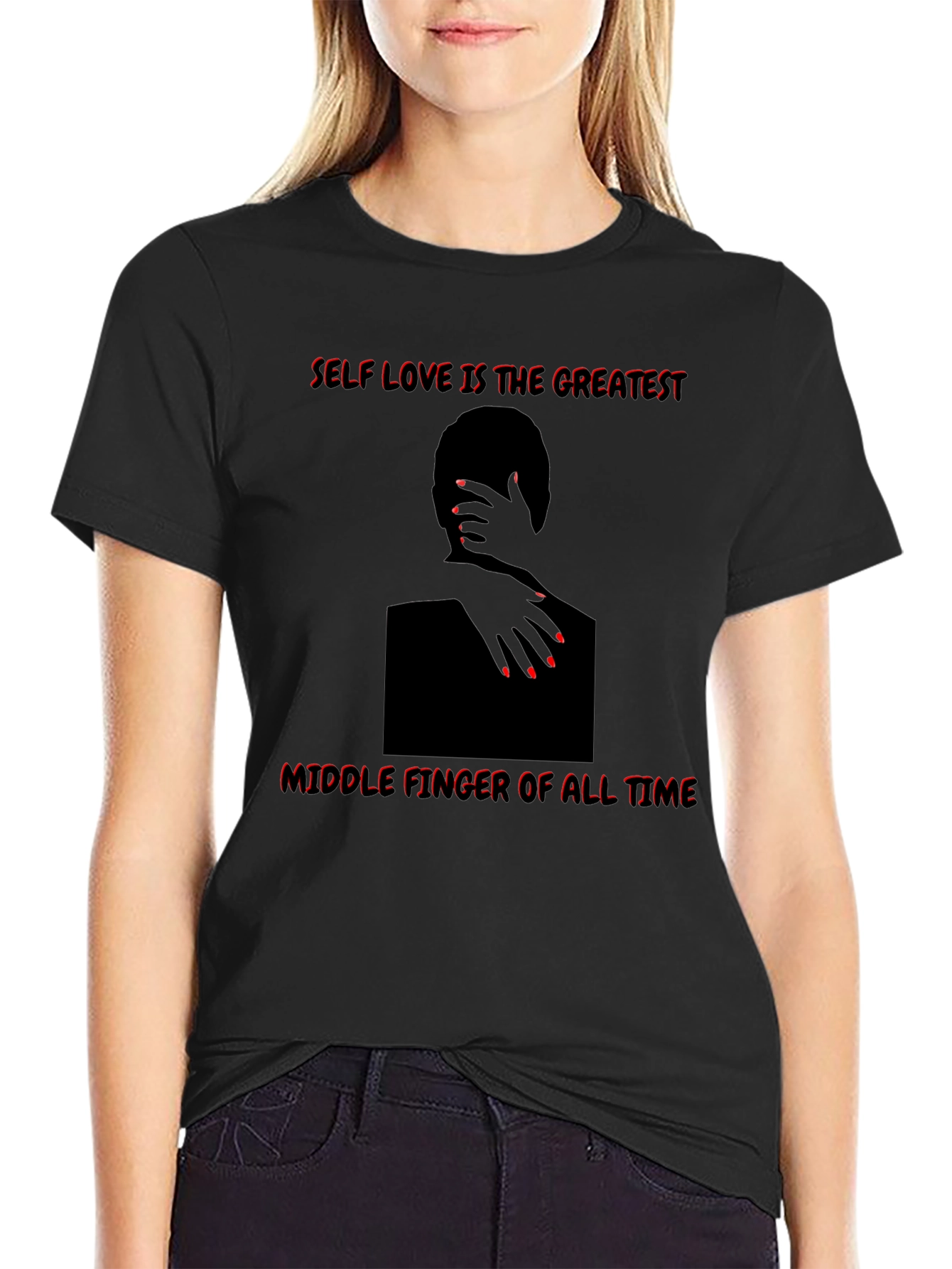 Self Love Graphic Tee - Middle Finger Statement Shirt
