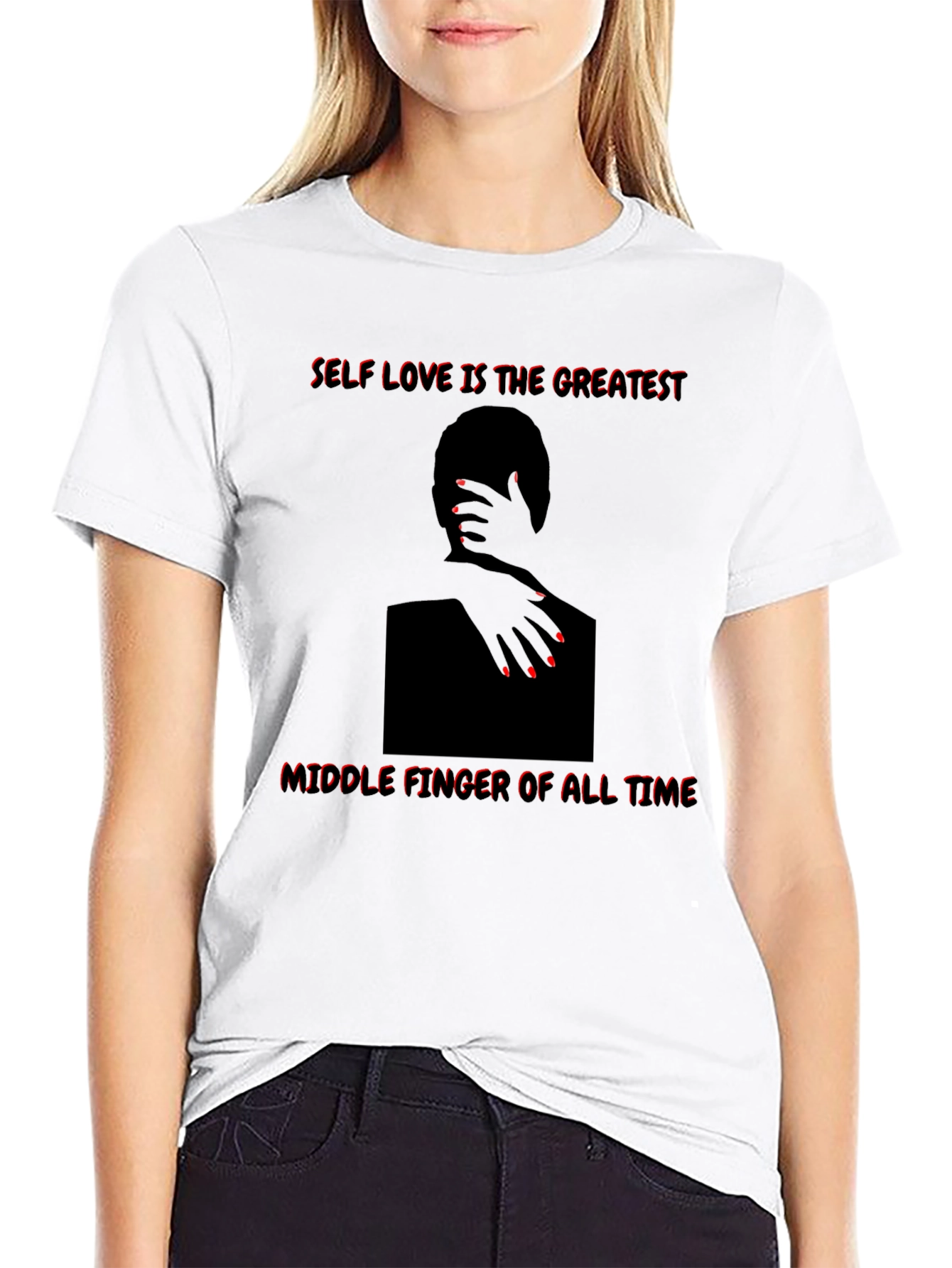 Self Love Graphic Tee - Middle Finger Statement Shirt