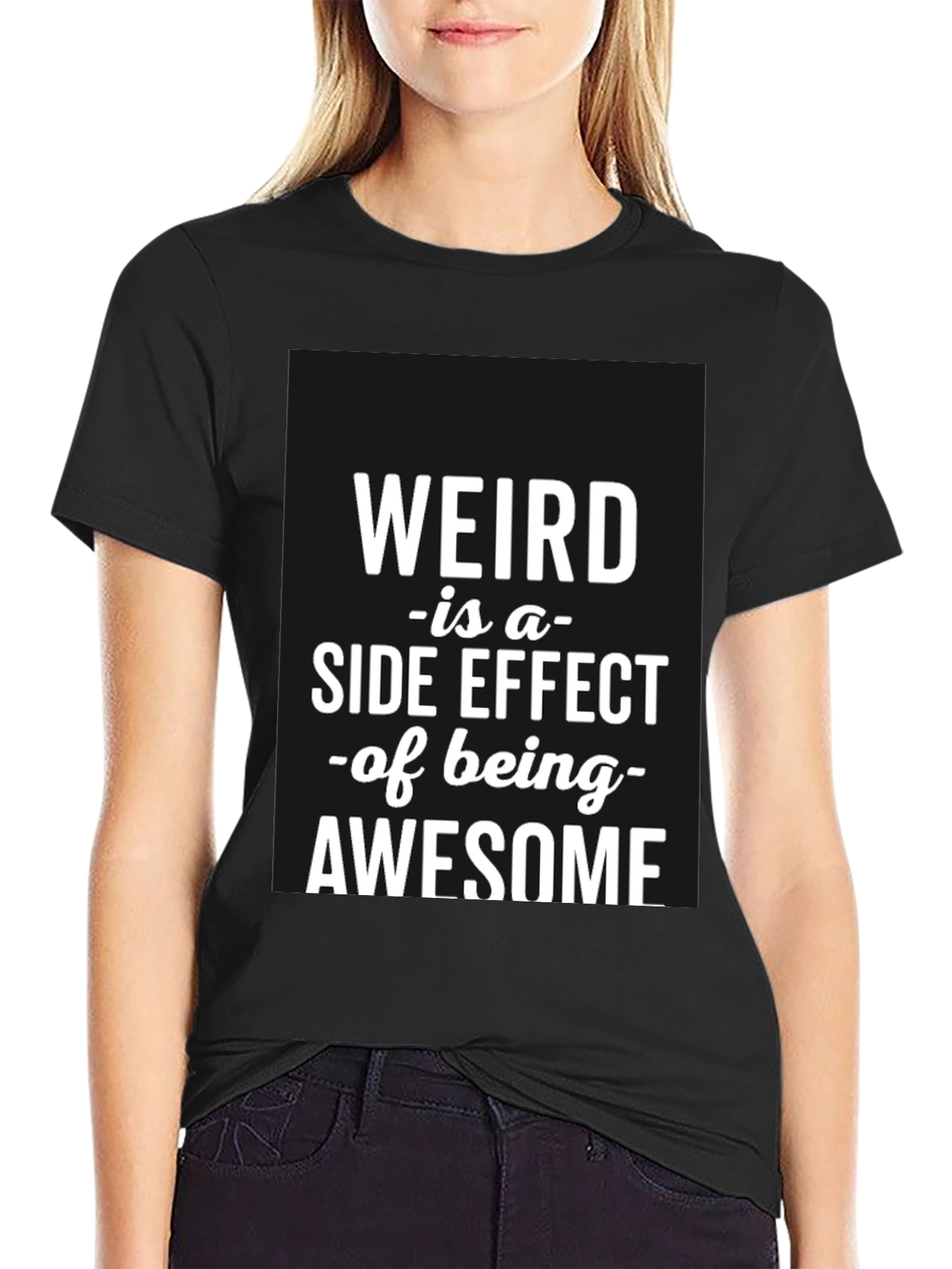 Weird Awesome Black T-Shirt for Men