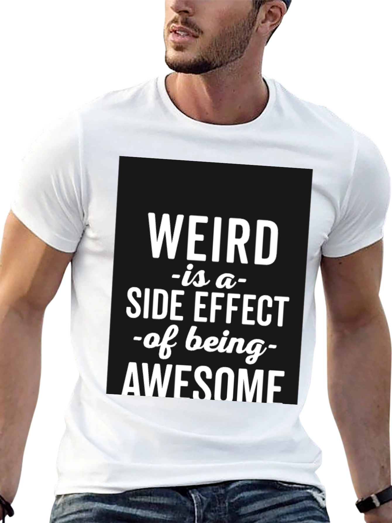 Weird Awesome Black T-Shirt for Men