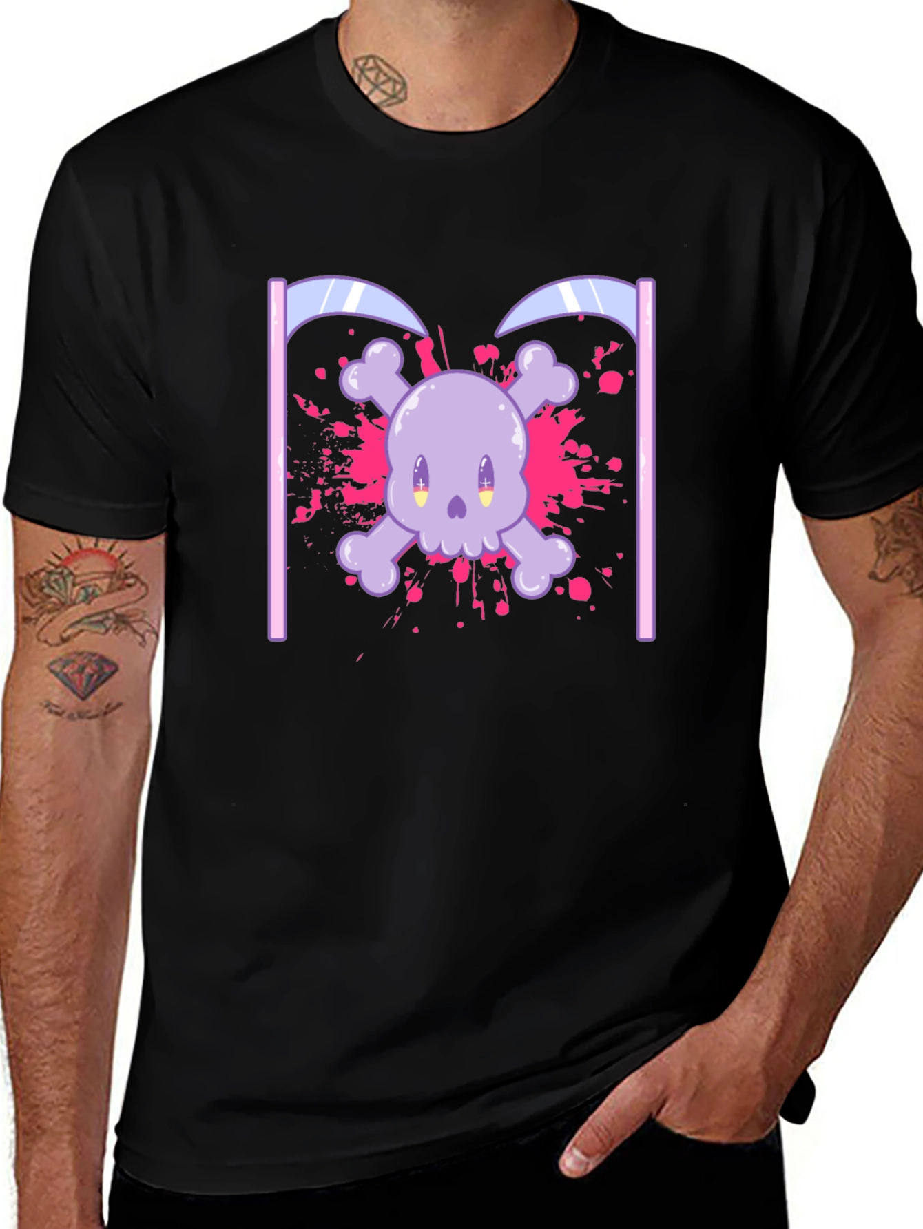 Cute Skull and Crossbones Graphic T-Shirt